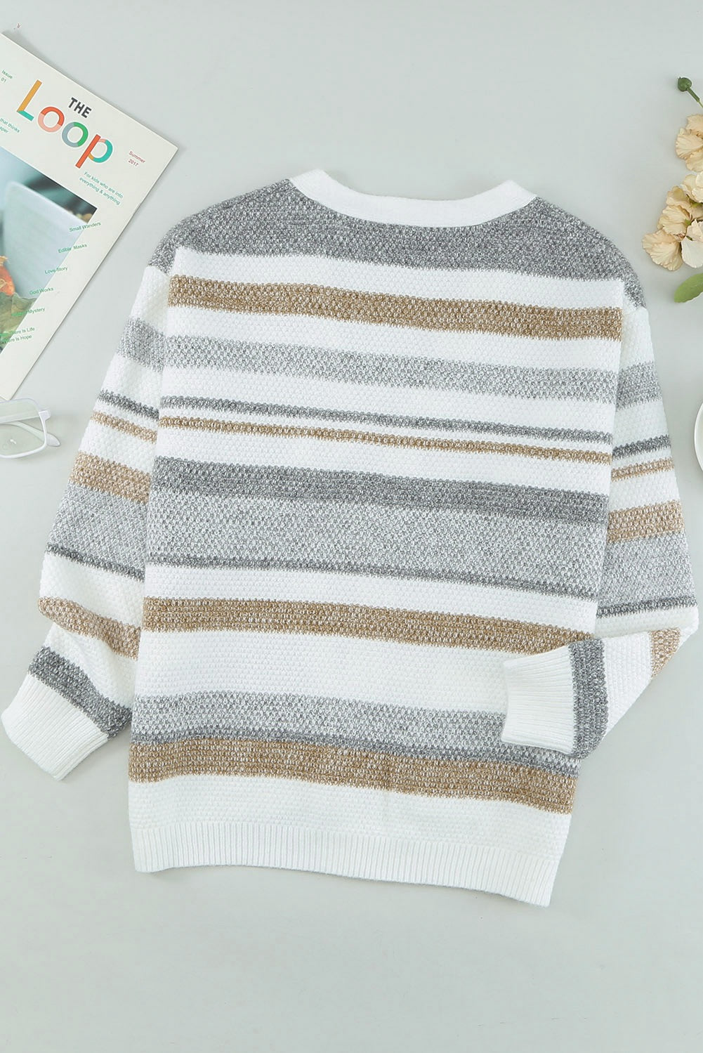 Open Front Colorblock Cardigan
