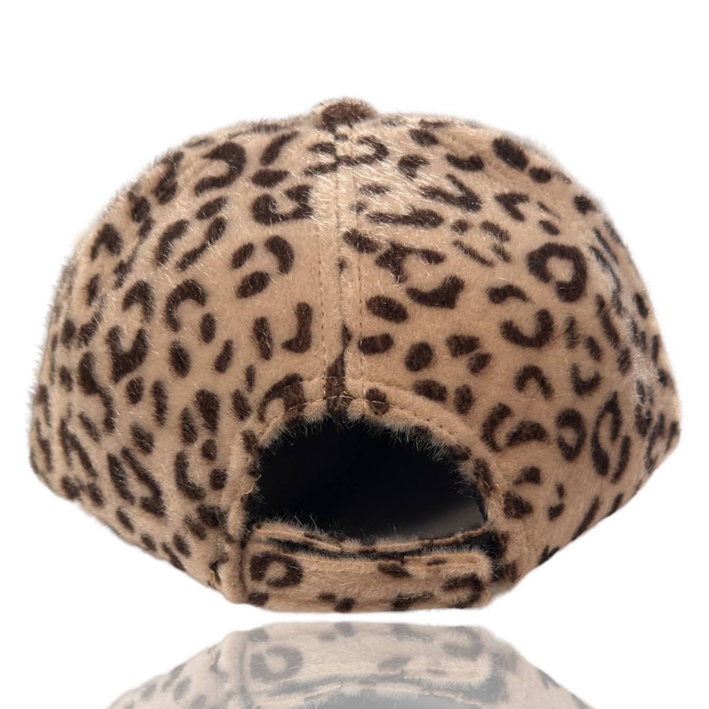 Dance Rhinestone Design Fuzzy Leopard Baseball Cap