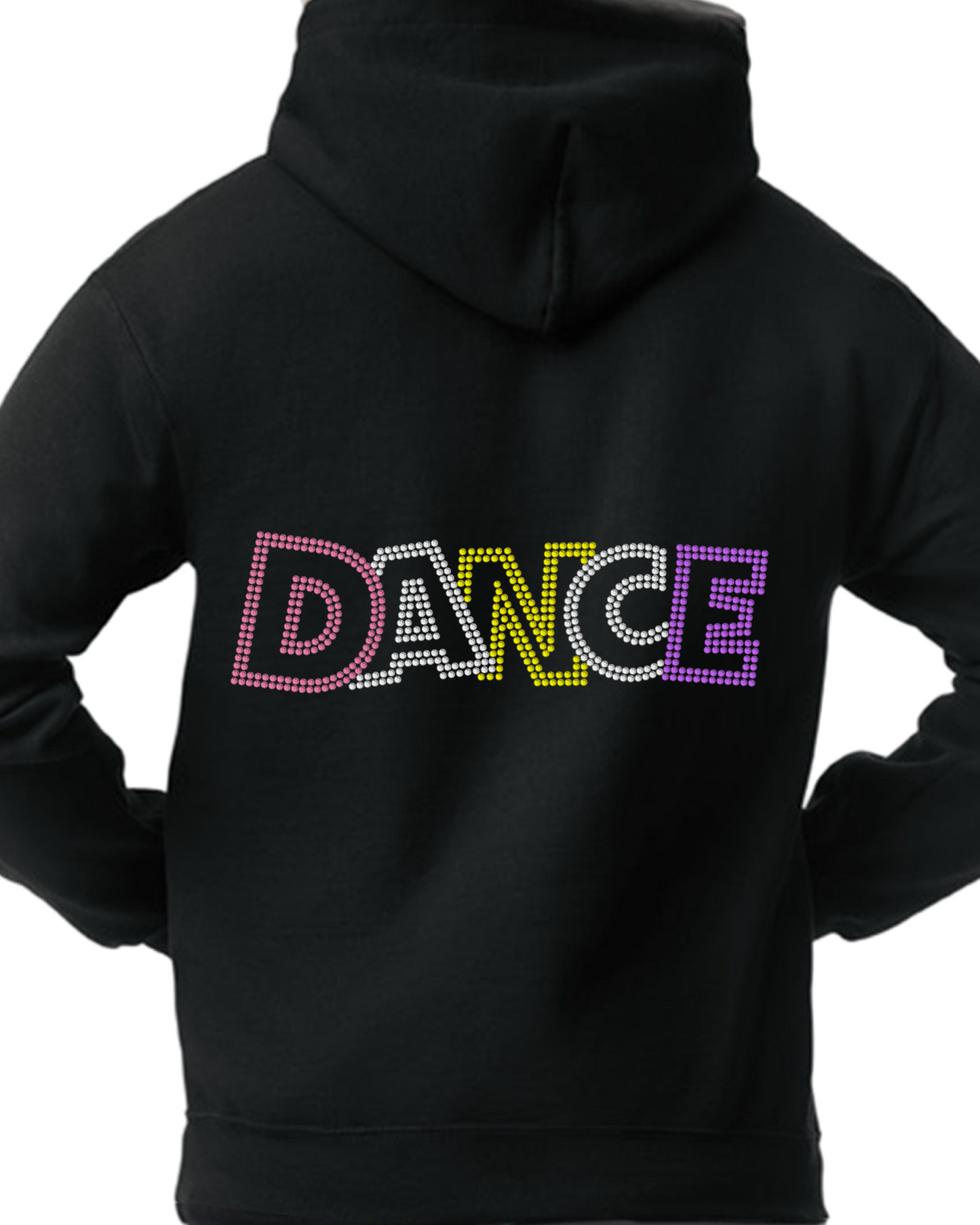 Dance Outline Rhinestone Pullover Hoodie