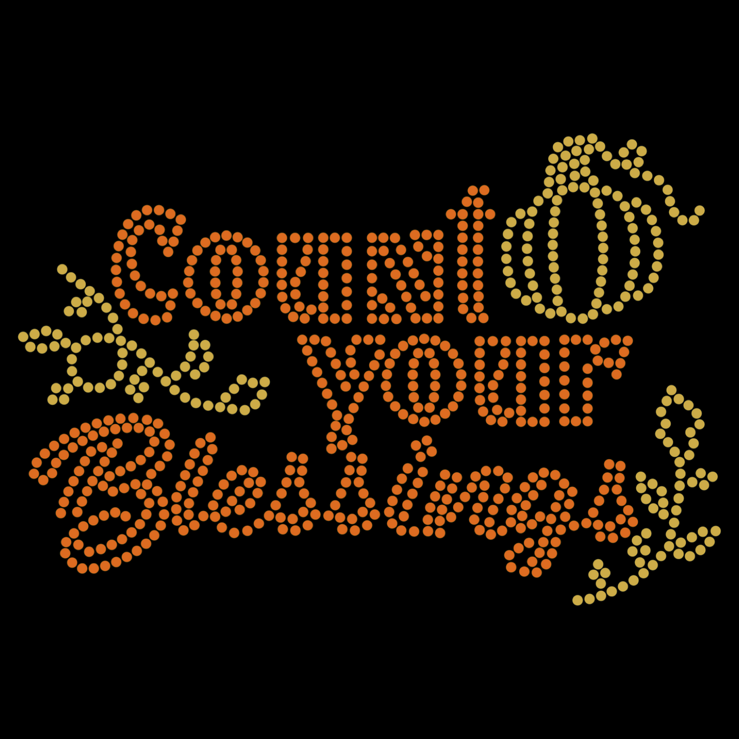 Thankful Holiday Collection Rhinestone Women’s Relaxed Black T-Shirt