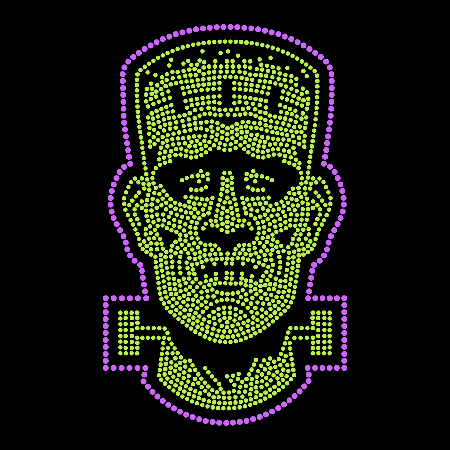 Green Monster Or His Bride Rhinestone Zip-Up Hoodie