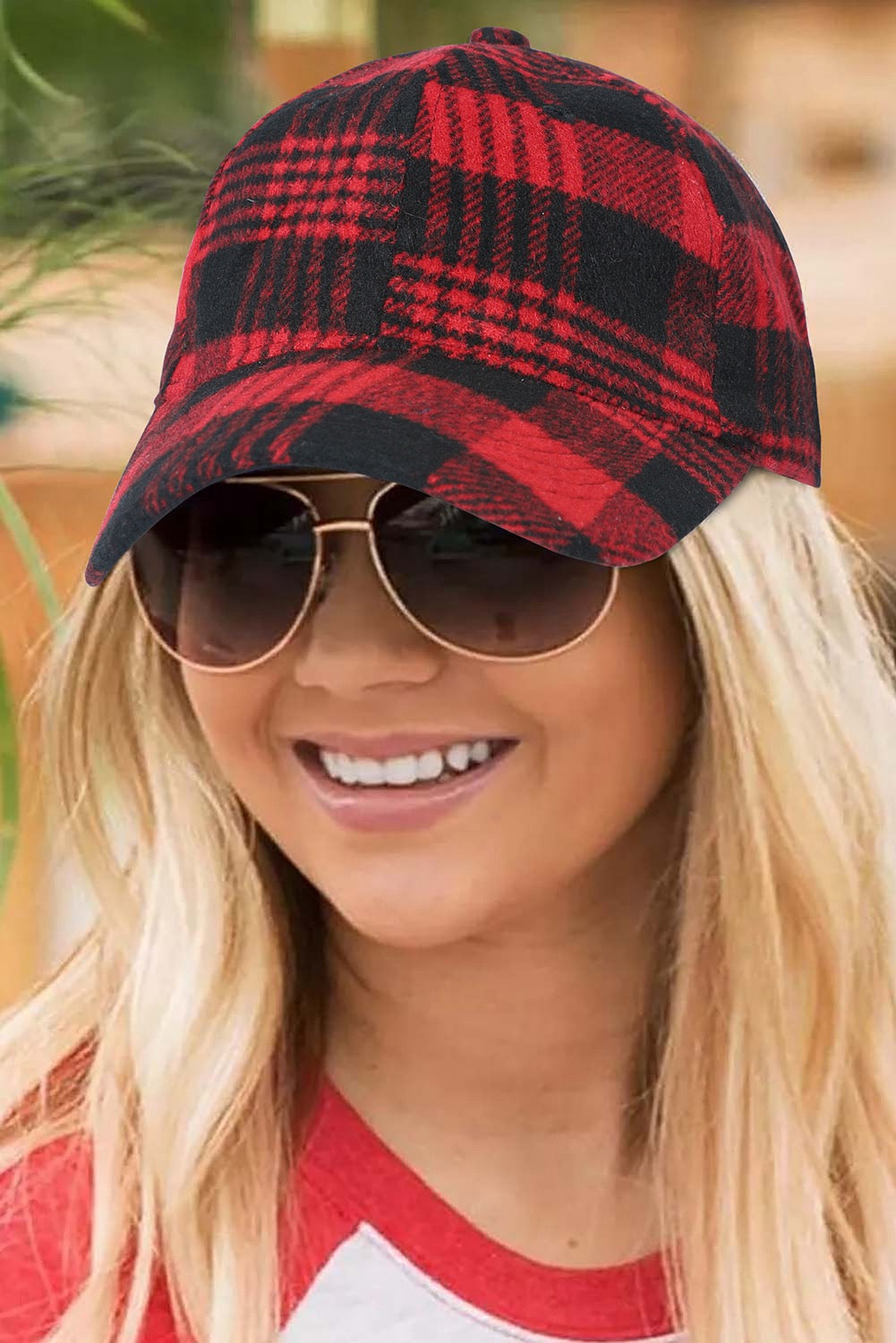 Plaid Adjustable Baseball Cap