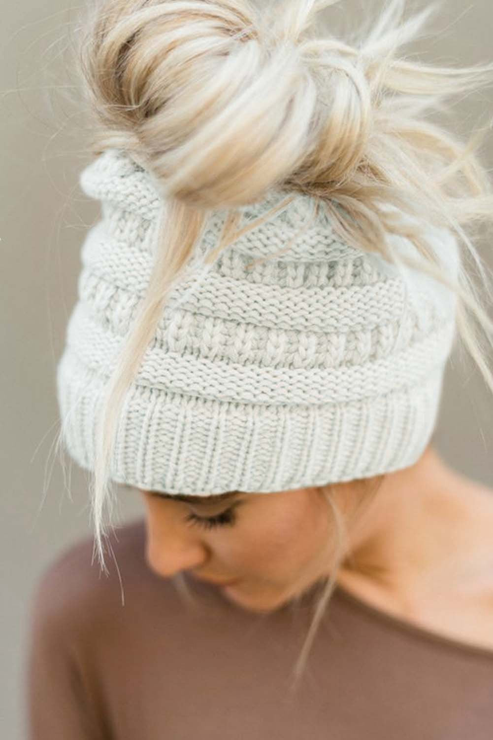 Knitted Ponytail Beanie