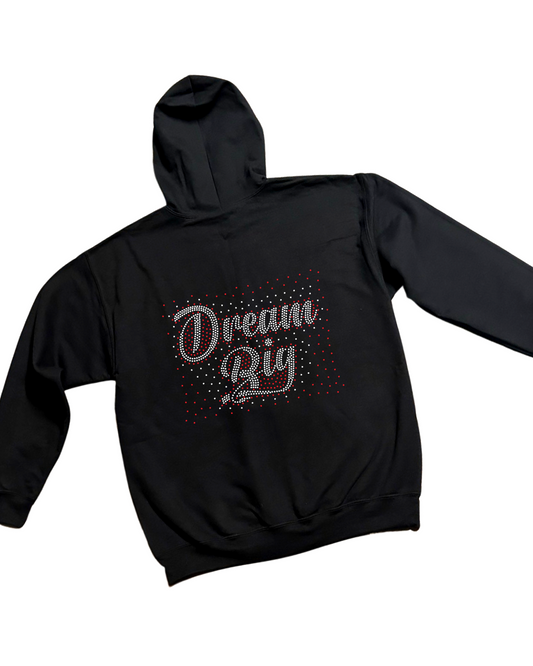 Dream Big Rhinestone Zip-Up Hoodie