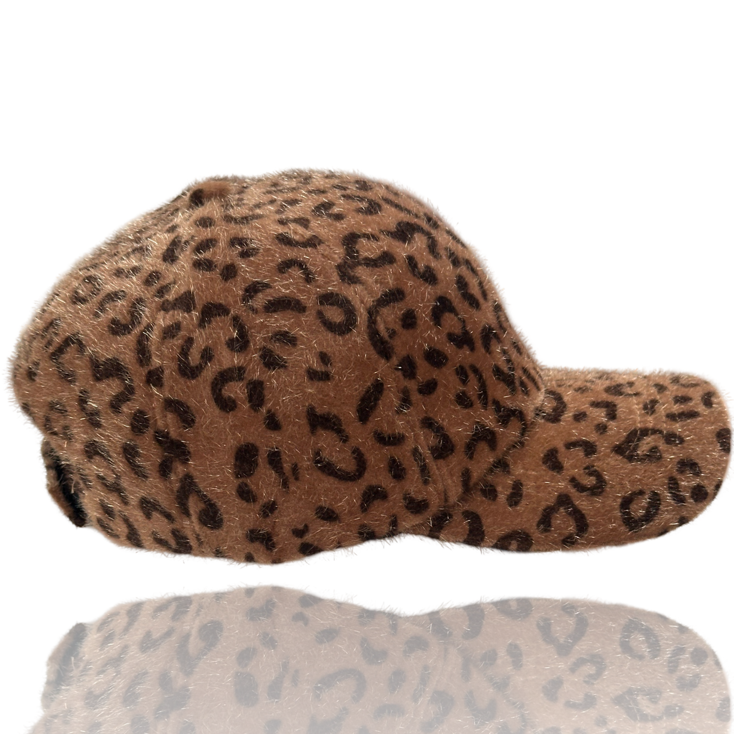 Dance Rhinestone Design Fuzzy Leopard Baseball Cap