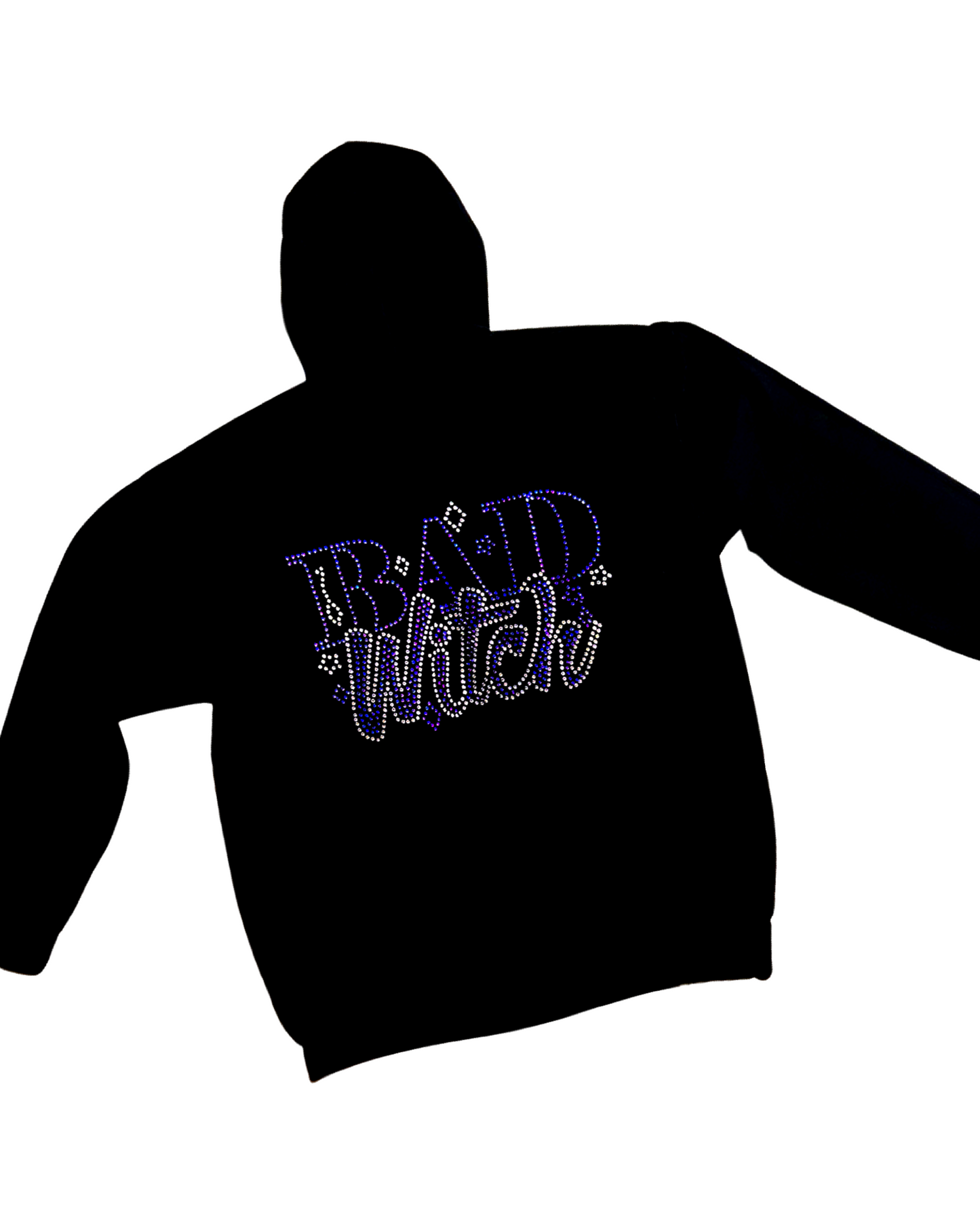 Bad Witch Rhinestone Zip-Up Hoodie