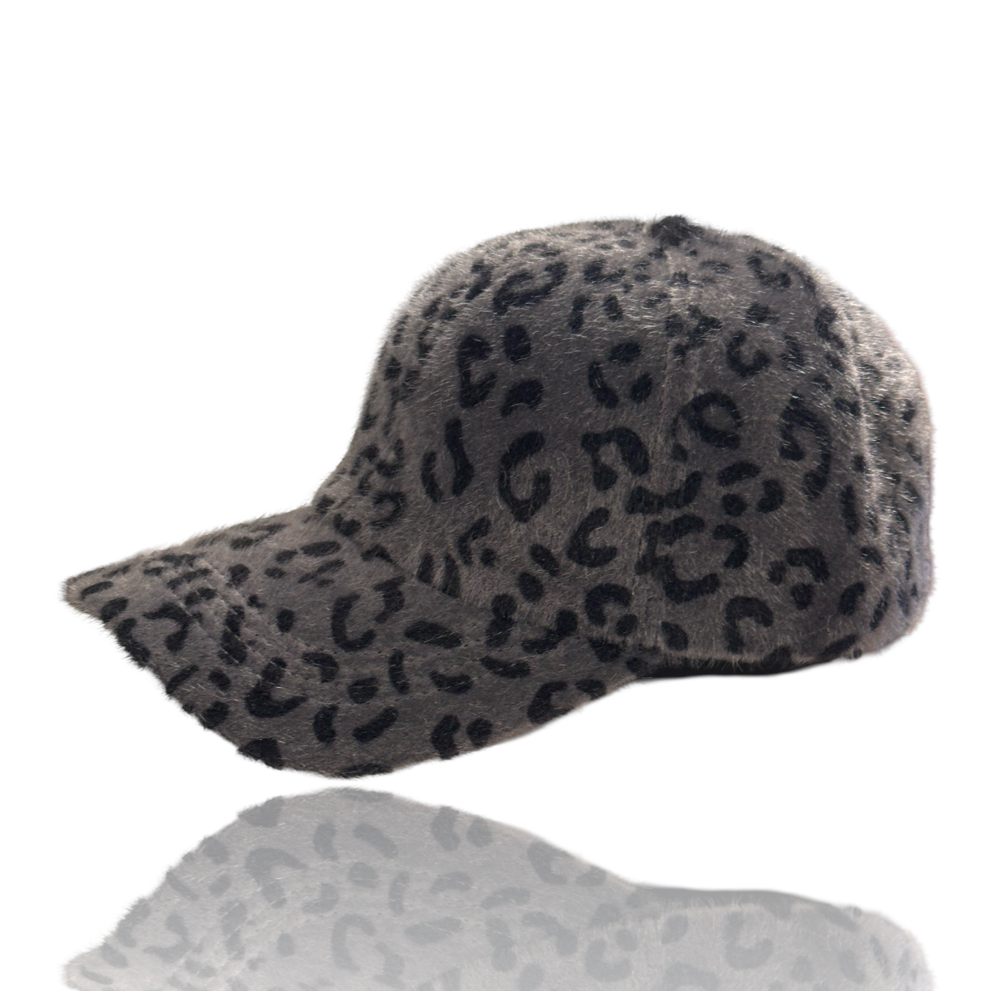 Dance Rhinestone Design Fuzzy Leopard Baseball Cap