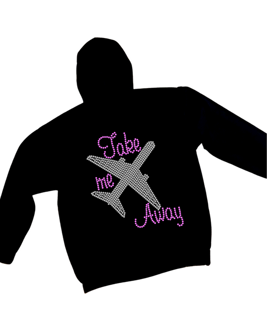 Take Me Away Rhinestone Zip-Up Hoodie