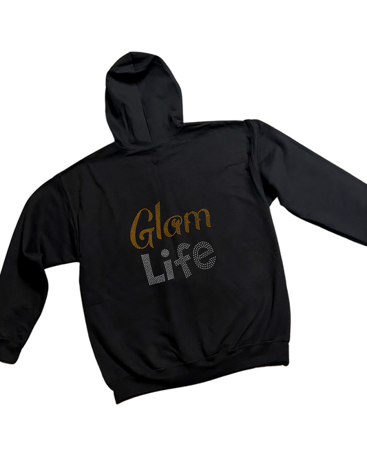 Glam Life Rhinestone Zip-Up Hoodie