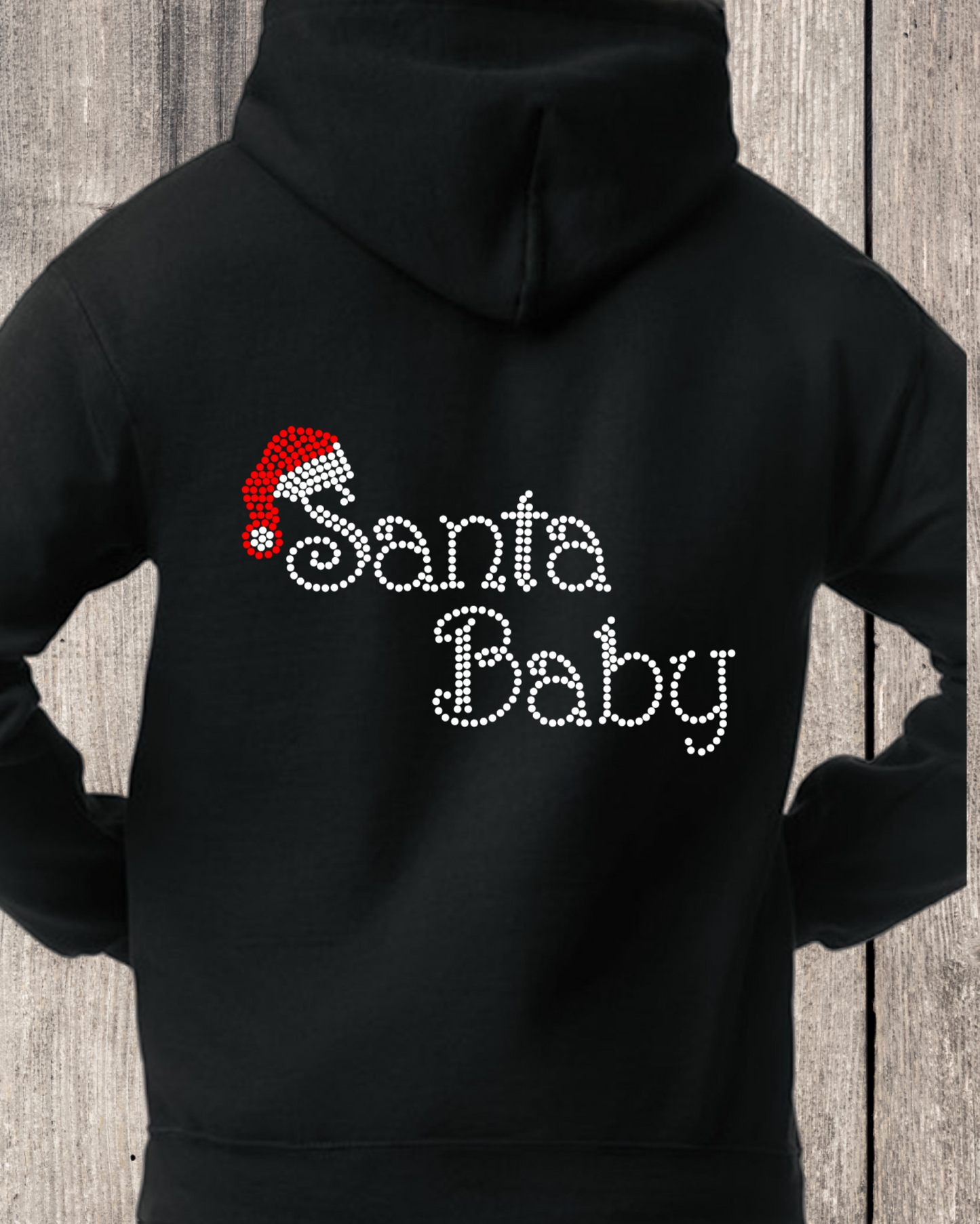 Santa Baby Rhinestone Pullover Hoodie