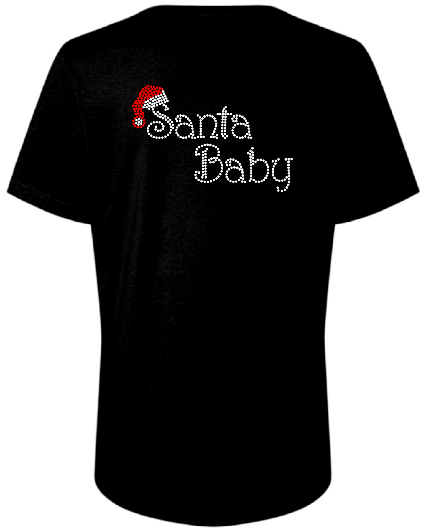 Santa Baby Rhinestone Womens Relaxed Short Sleeve T-Shirt