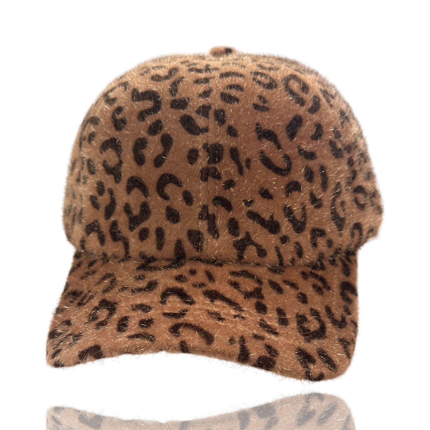 Dance Rhinestone Design Fuzzy Leopard Baseball Cap