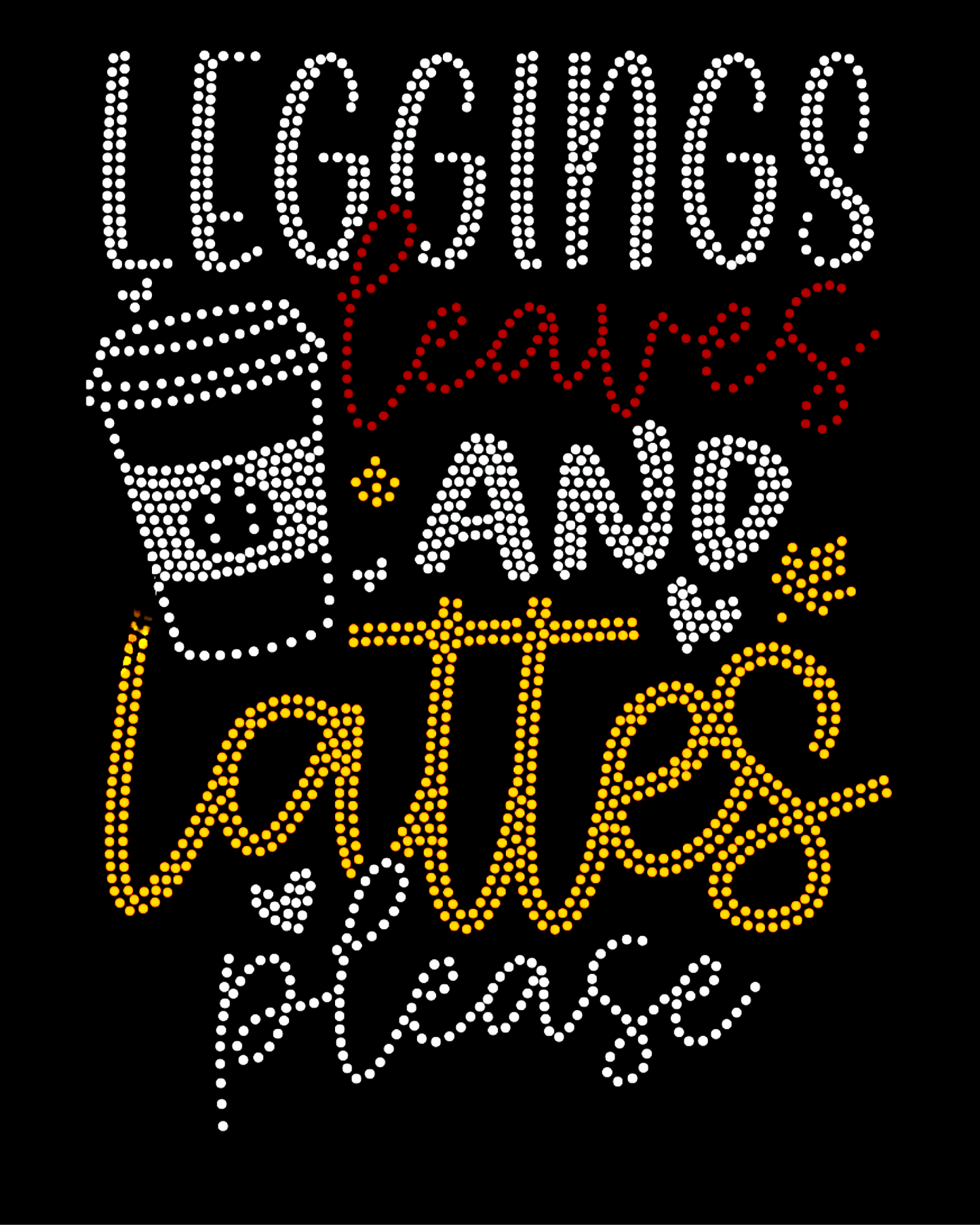 Leggings Leaves and Lattes Spangled Women’s Relaxed Crew Neck T-Shirt