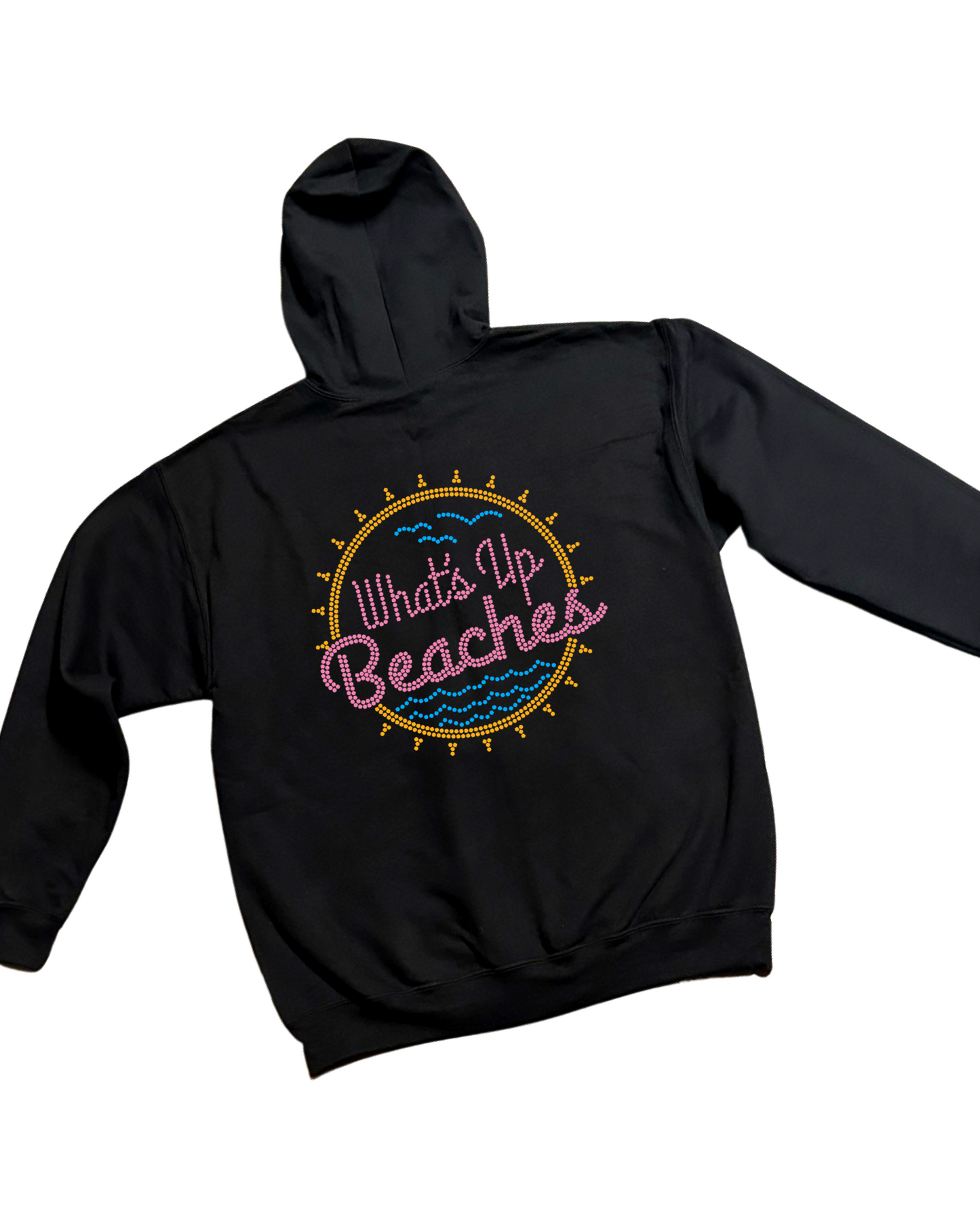 What’s Up Beaches Rhinestone Zip-Up Hoodie