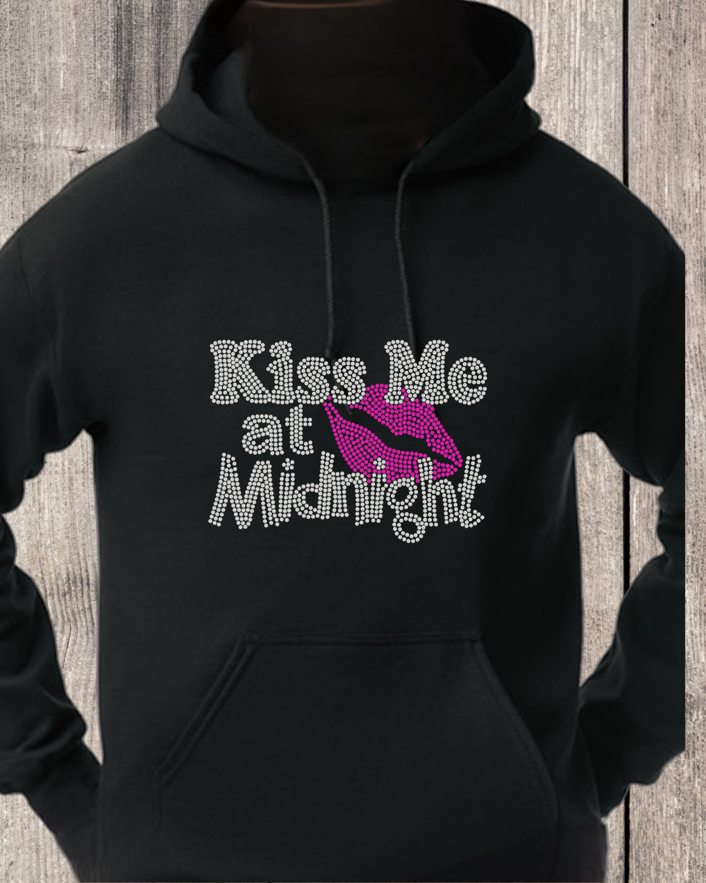 Kiss Me At Midnight Rhinestone Pullover Hoodie