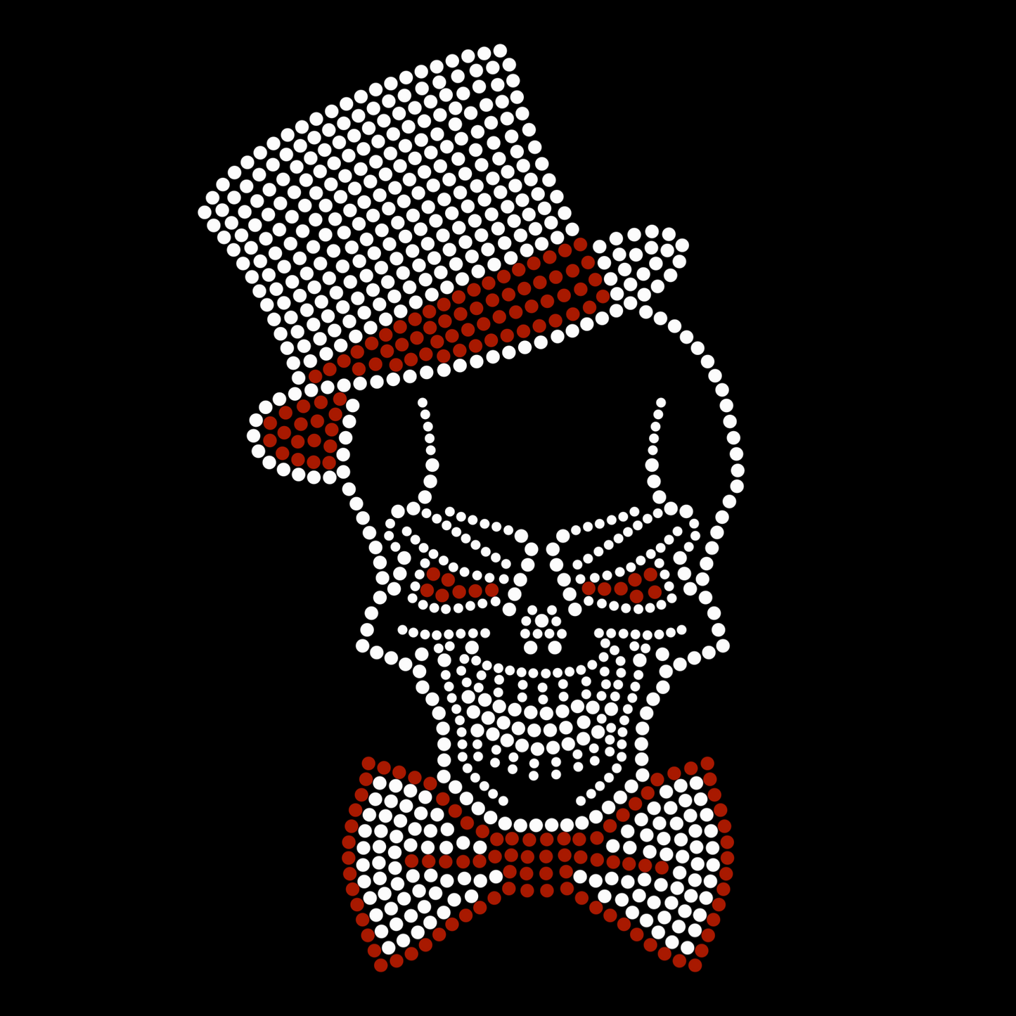 Skull And Top Hat Rhinestone Adult Unisex T-Shirt