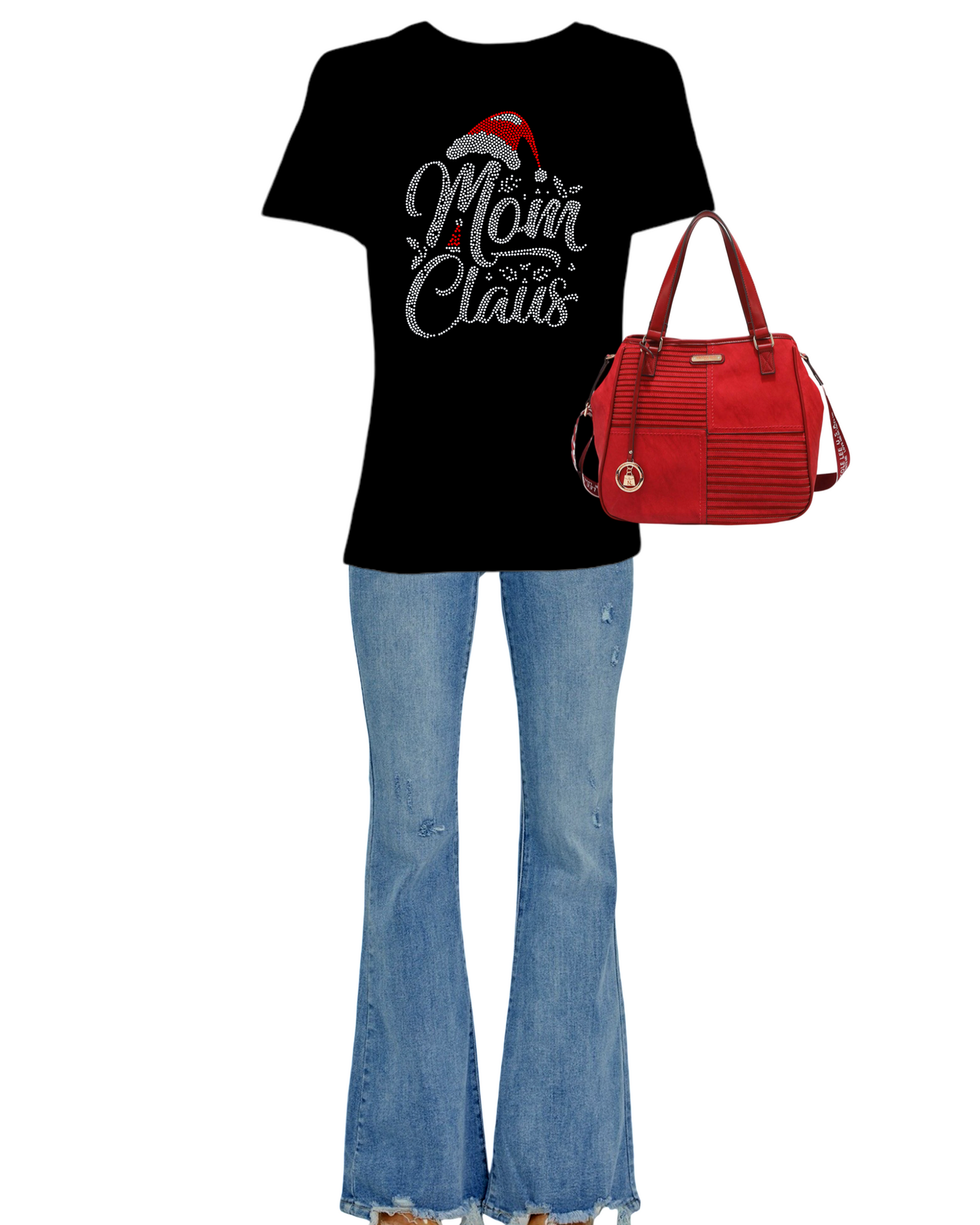 Mom Claus Spangled Women’s Relaxed Crew Neck T-Shirt