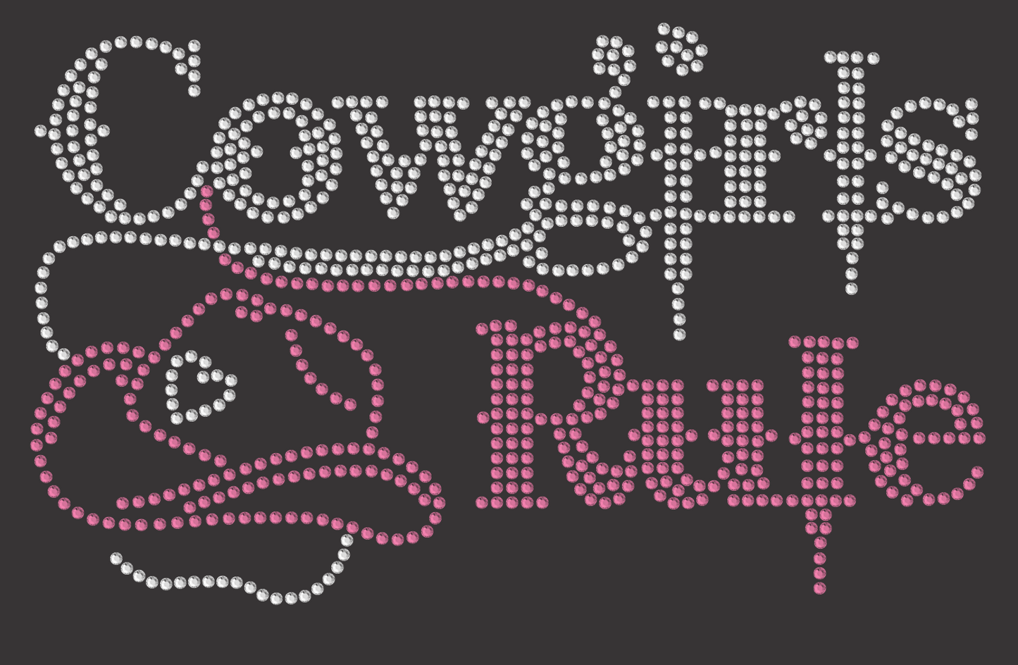 Cowgirls Rule Rhinestone Ribbed Tank Top