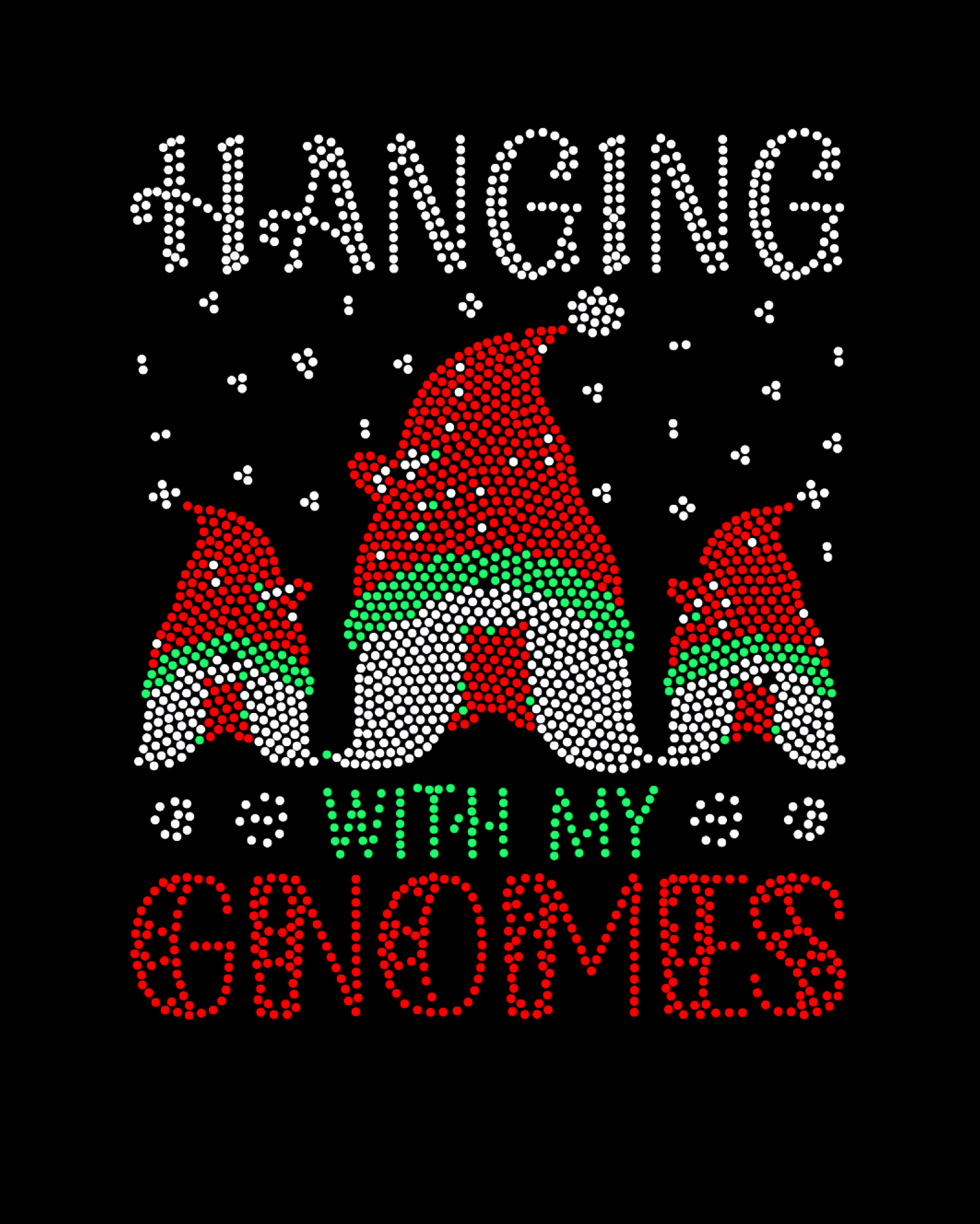 Hangin With My Gnomies Holiday Spangled Women’s Relaxed Crew Neck T-Shirt