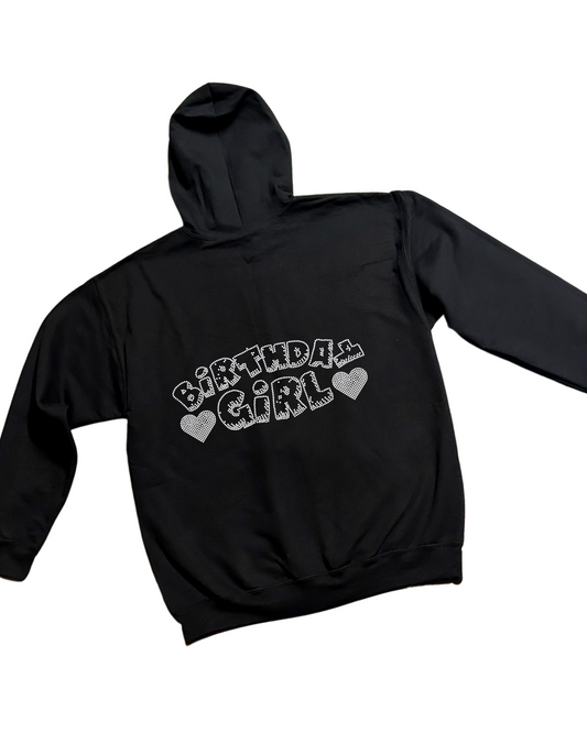 Birthday Girl Rhinestone Zip-Up Hoodie