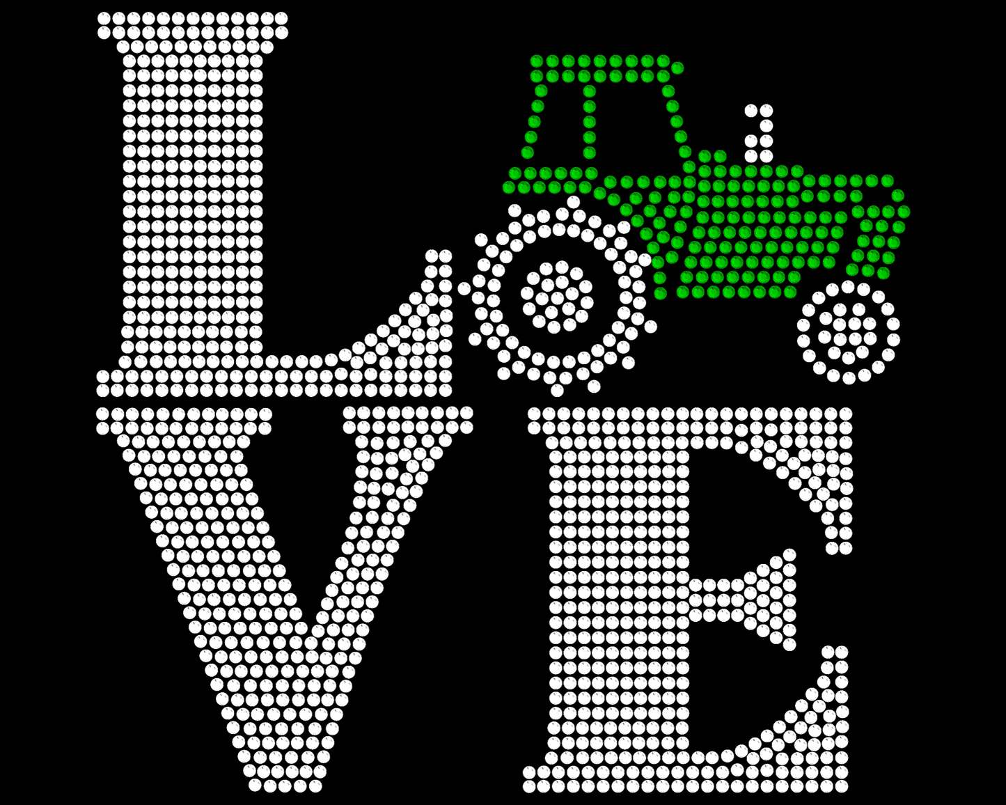 Love Tractor Rhinestone Ribbed Tank Top