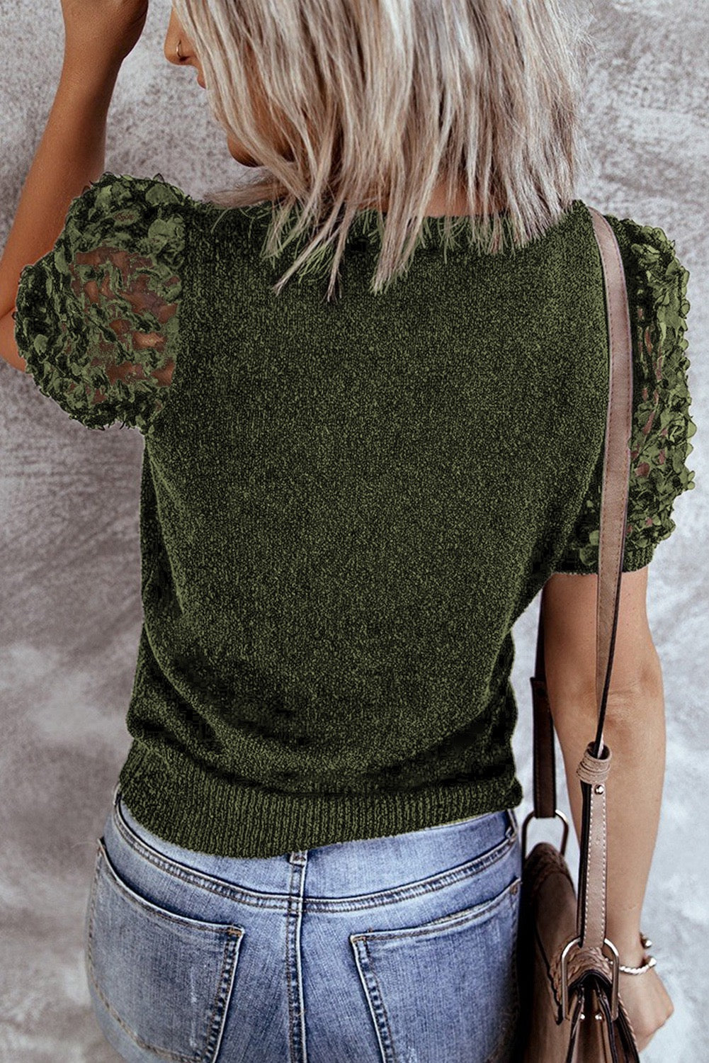 Sheer Sleeve Knit Top