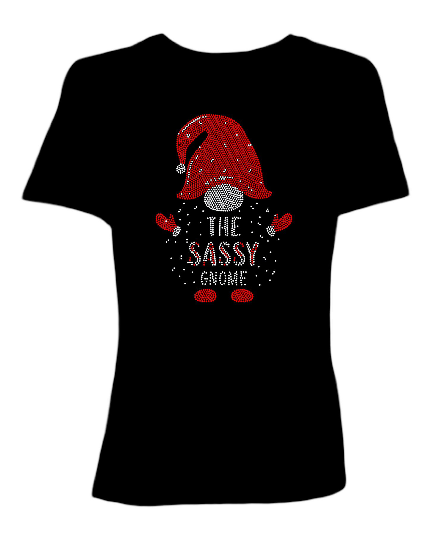 The Sassy Gnome Holiday Spangled Women’s Relaxed Crew Neck T-Shirt