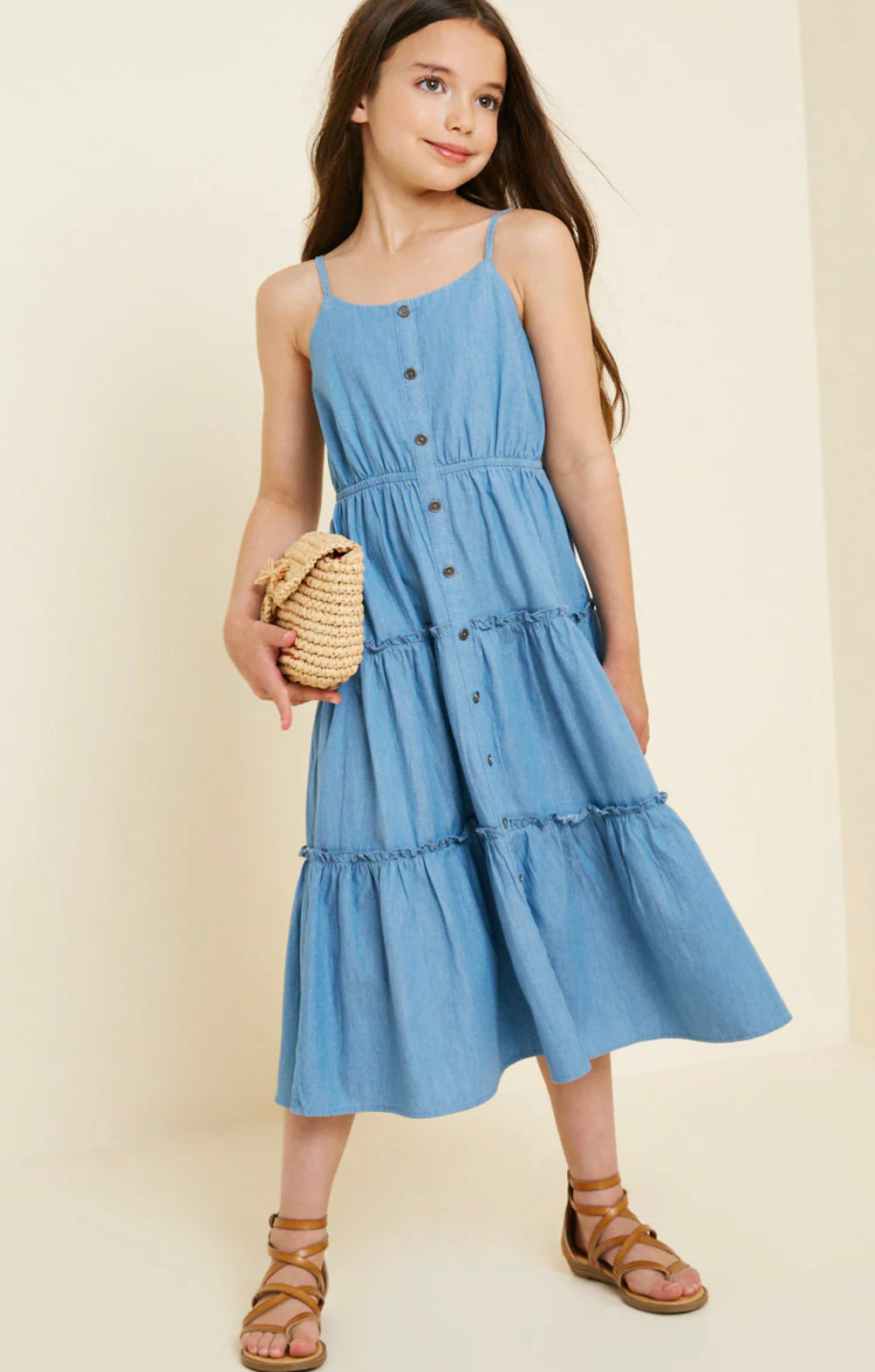 Hayden Los Angeles Mom & Me - Denim Tier Button-Down Dresses