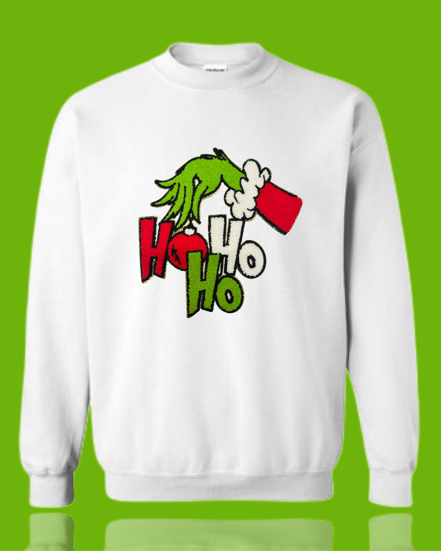 Ho Ho Ho Green Man Chenille Shirt