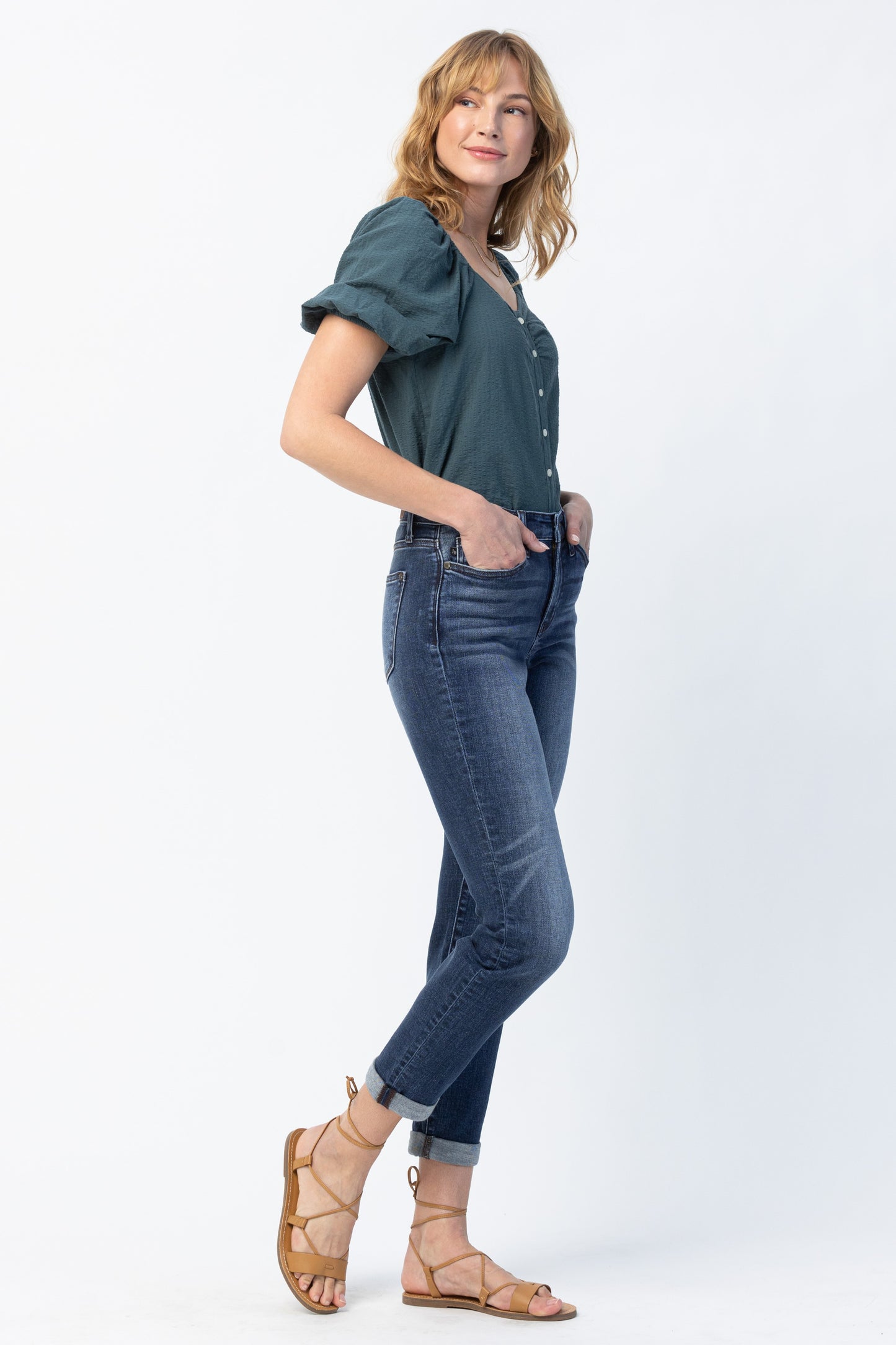 Judy Blue Cuffed Slim Jeans