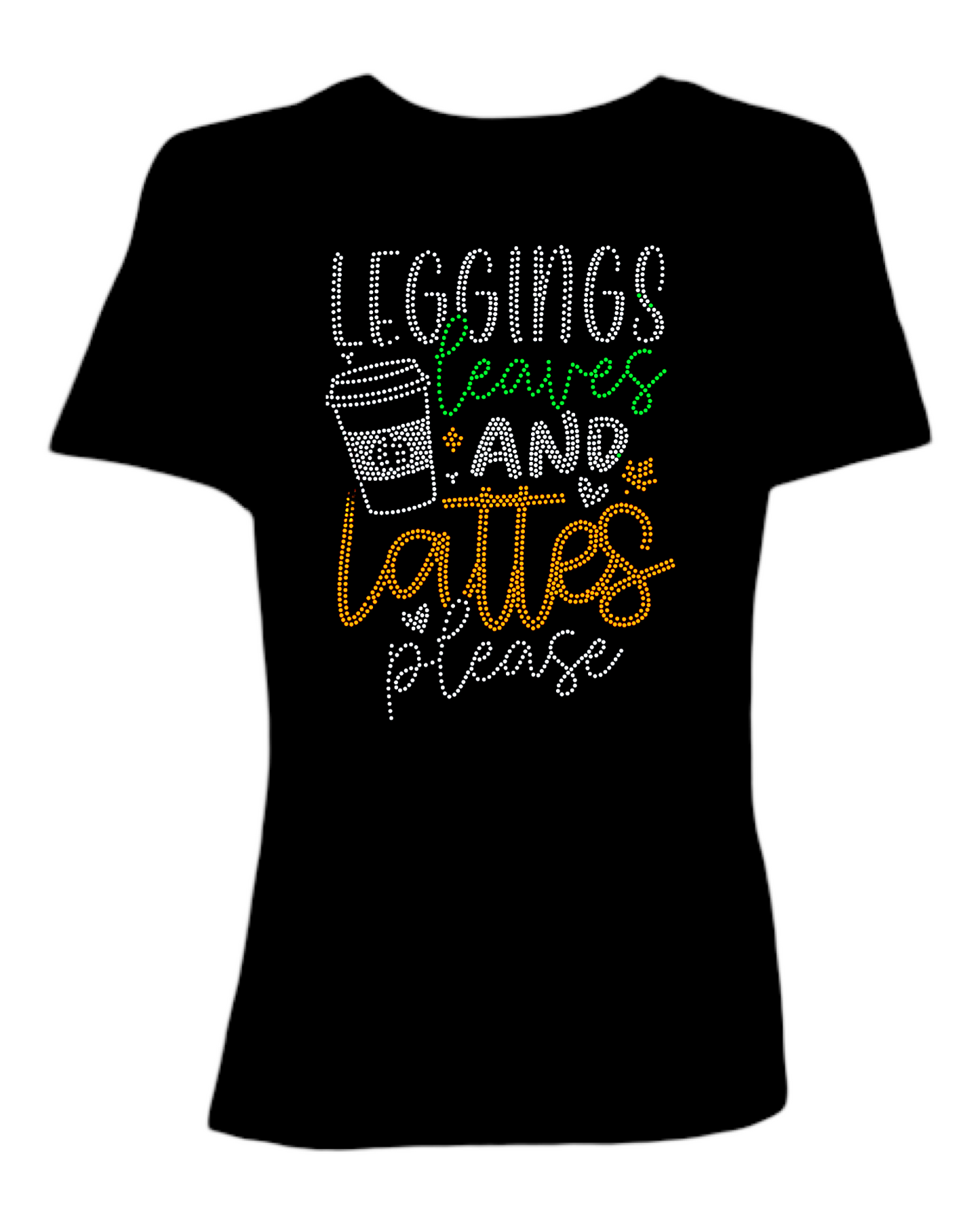 Leggings Leaves and Lattes Spangled Women’s Relaxed Crew Neck T-Shirt