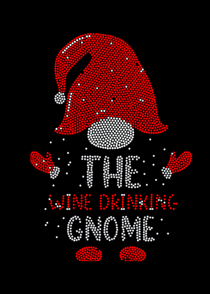 The Wine Drinking Gnome Holiday Spangled Women’s Relaxed Crew Neck T-Shirt