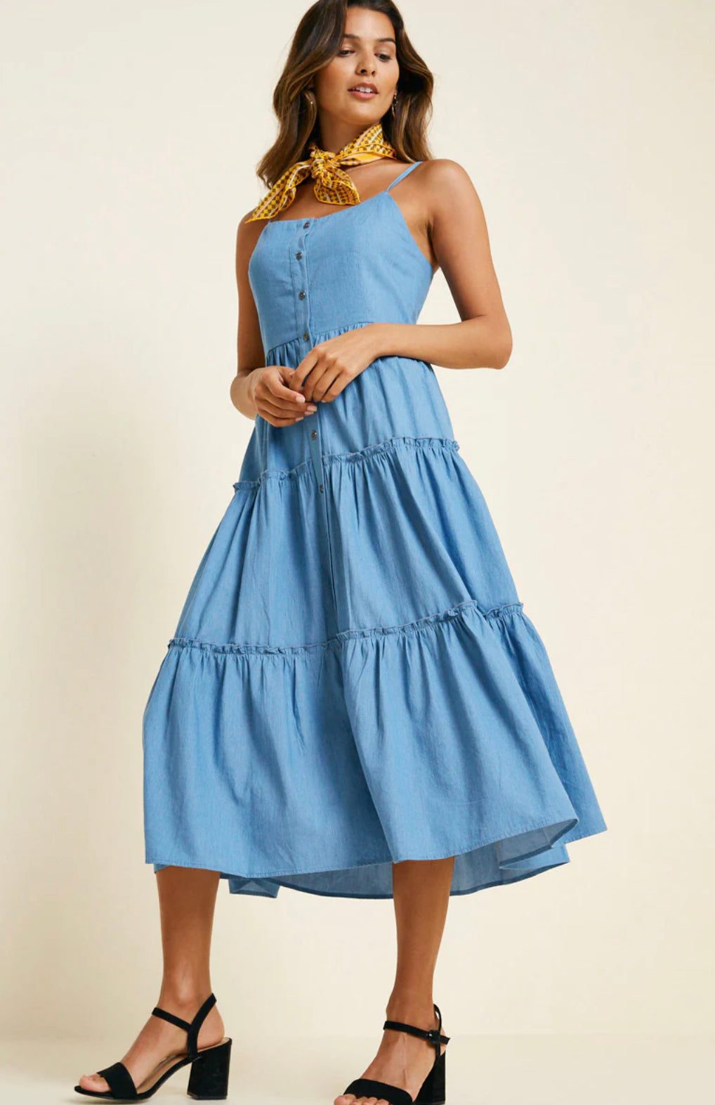 Hayden Los Angeles Mom & Me - Denim Tier Button-Down Dresses