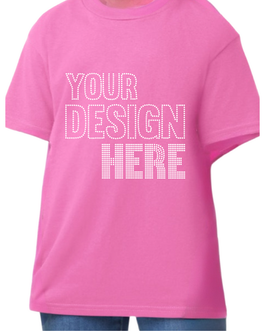 Fully Customizable  Rhinestone Youth T-Shirt