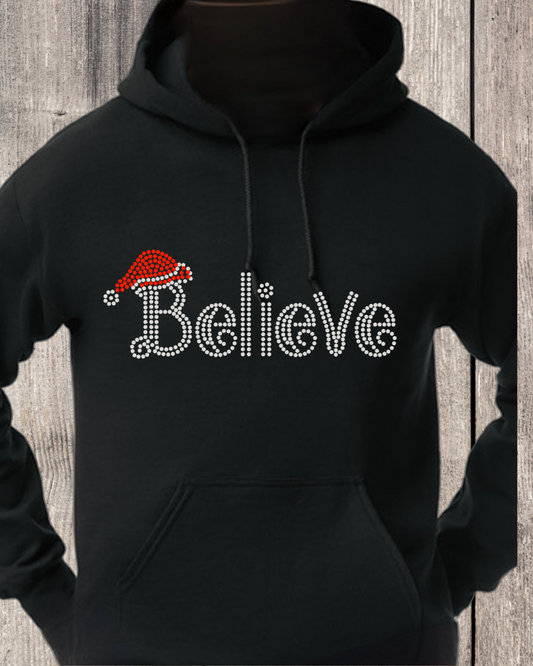 Believe Rhinestone Pullover Hoodie