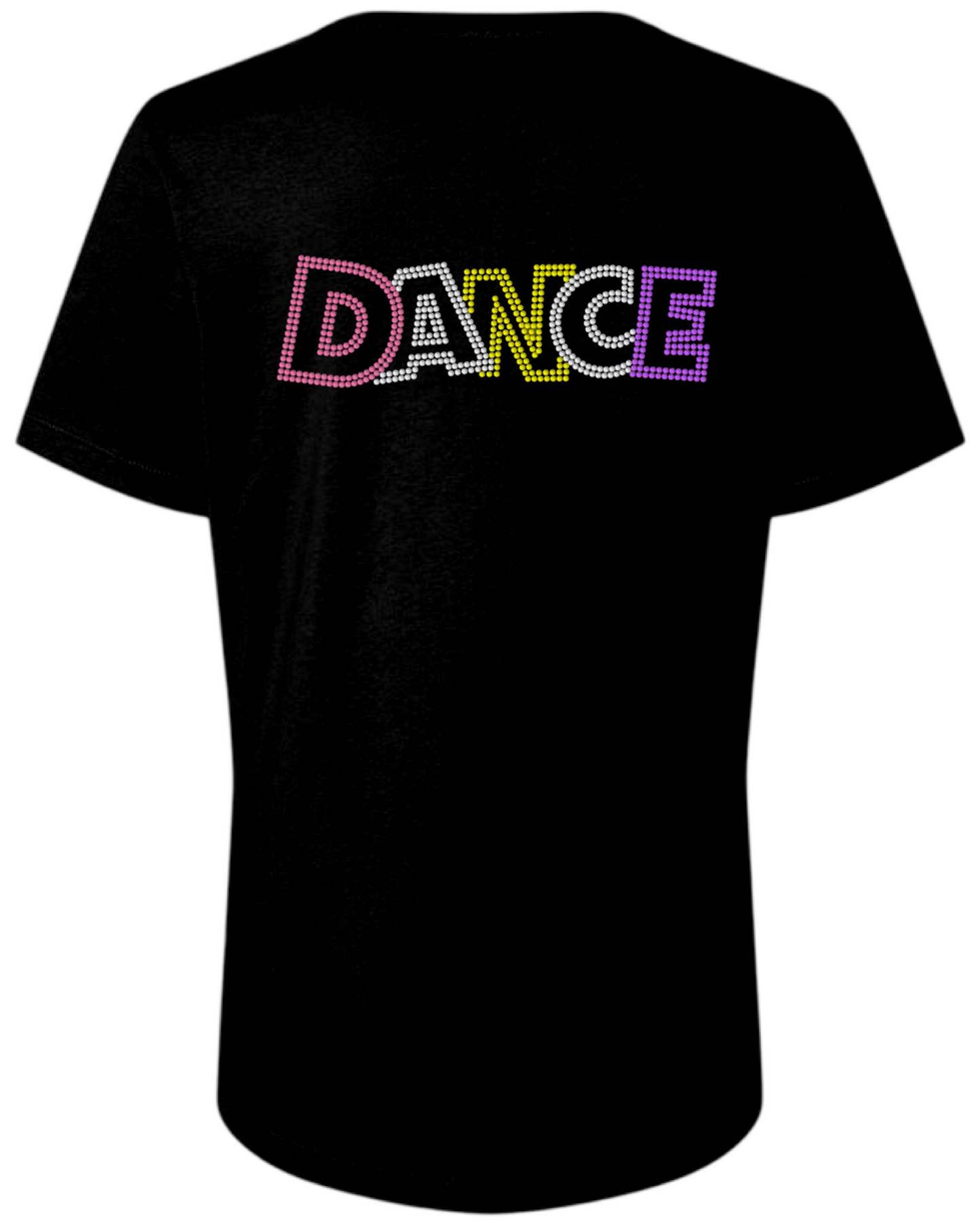 Dance Outline Rhinestone Womens Relaxed Short Sleeve T-Shirt