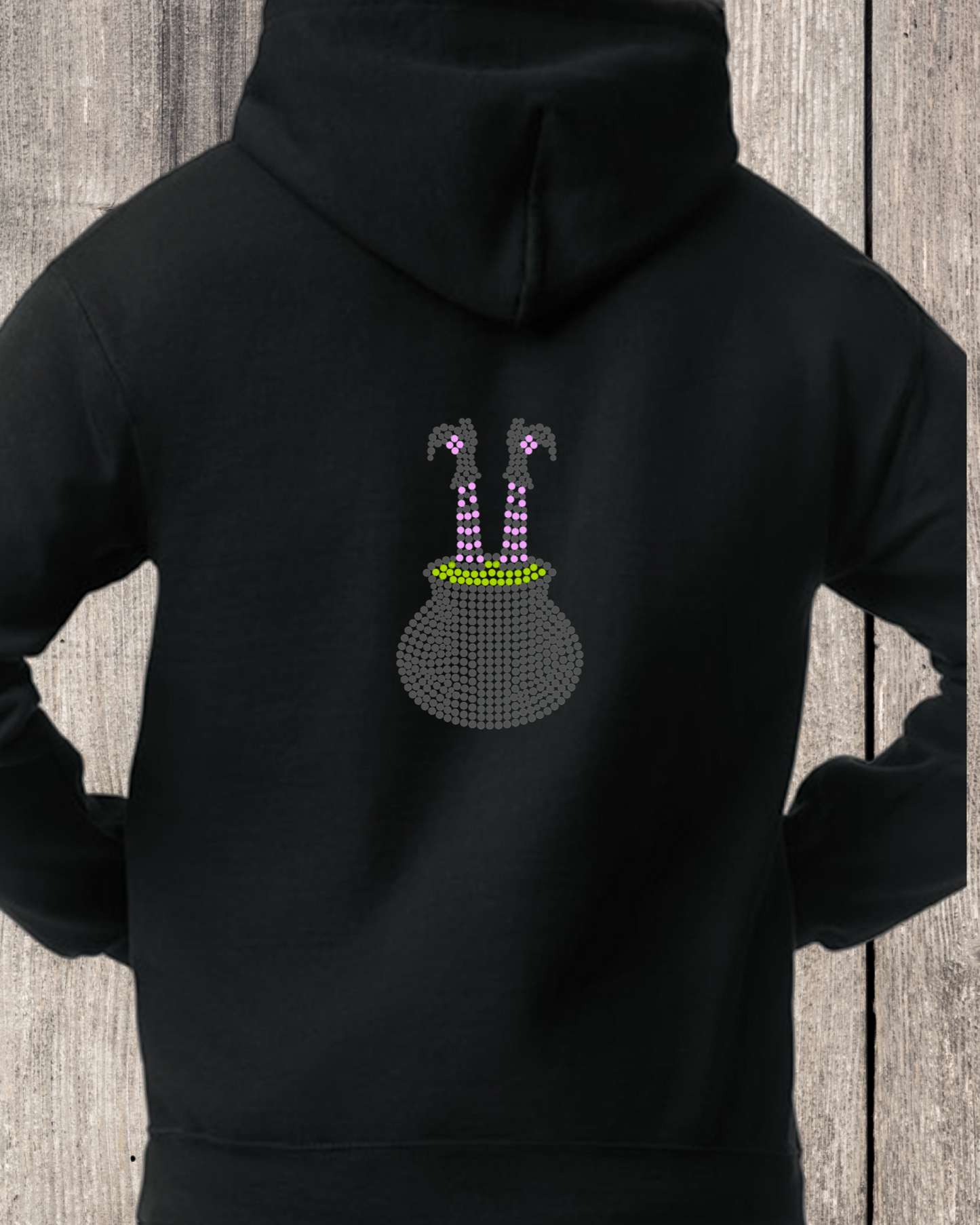 Witch Legs Rhinestone Pullover Hoodie