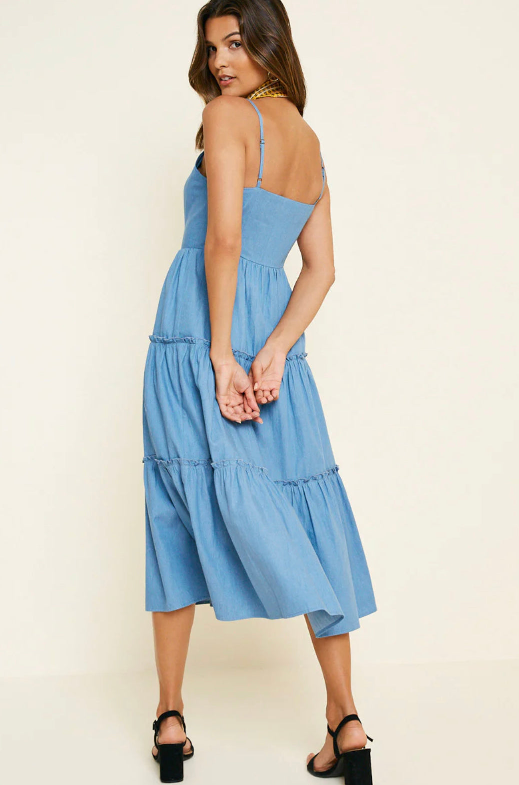 Hayden Los Angeles Mom & Me - Denim Tier Button-Down Dresses