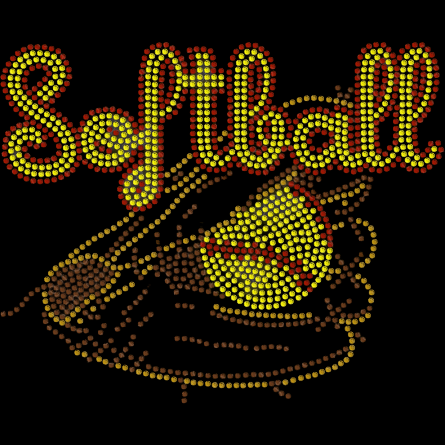 Softball Rhinestone Womens Relaxed Short Sleeve T-Shirt