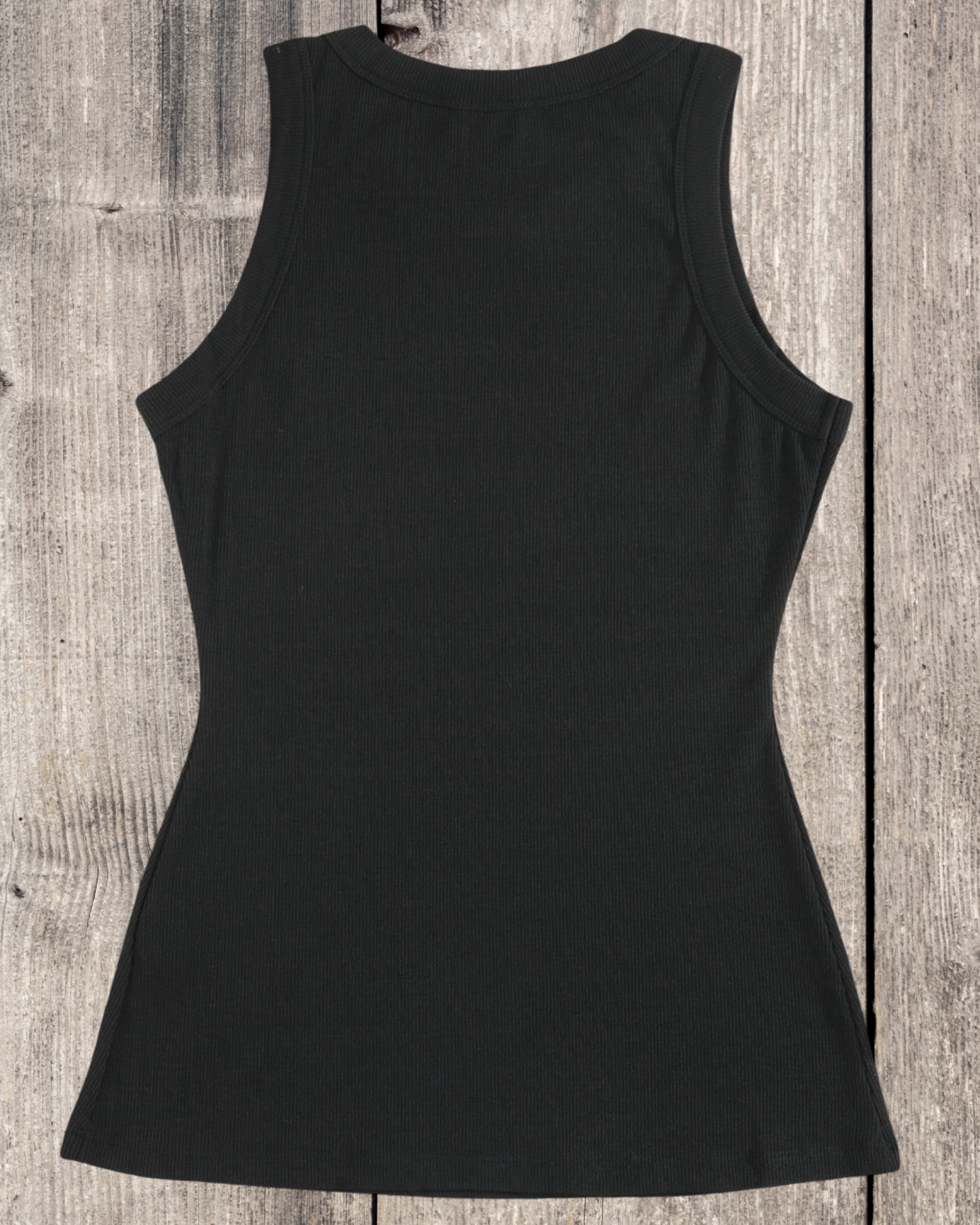 Solid Black Ribbed Tank Top