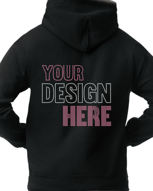 Fully Customizable Rhinestone Pullover Hoodie