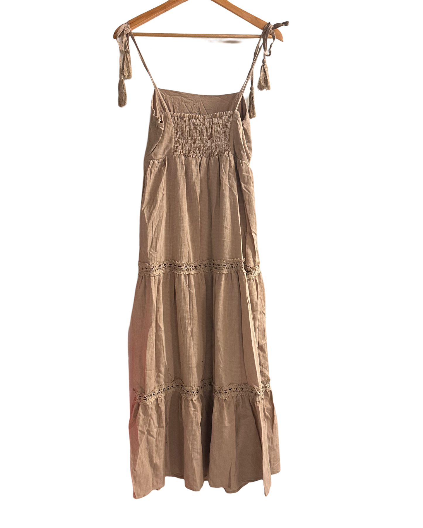 Papermoon Sleeveless Tassel Strap Tiered Maxi Dress