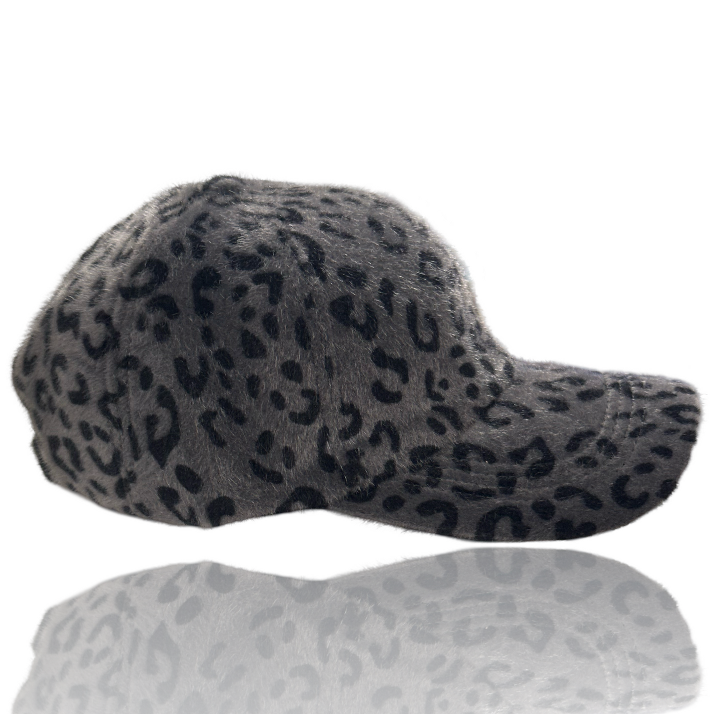 Dance Rhinestone Design Fuzzy Leopard Baseball Cap