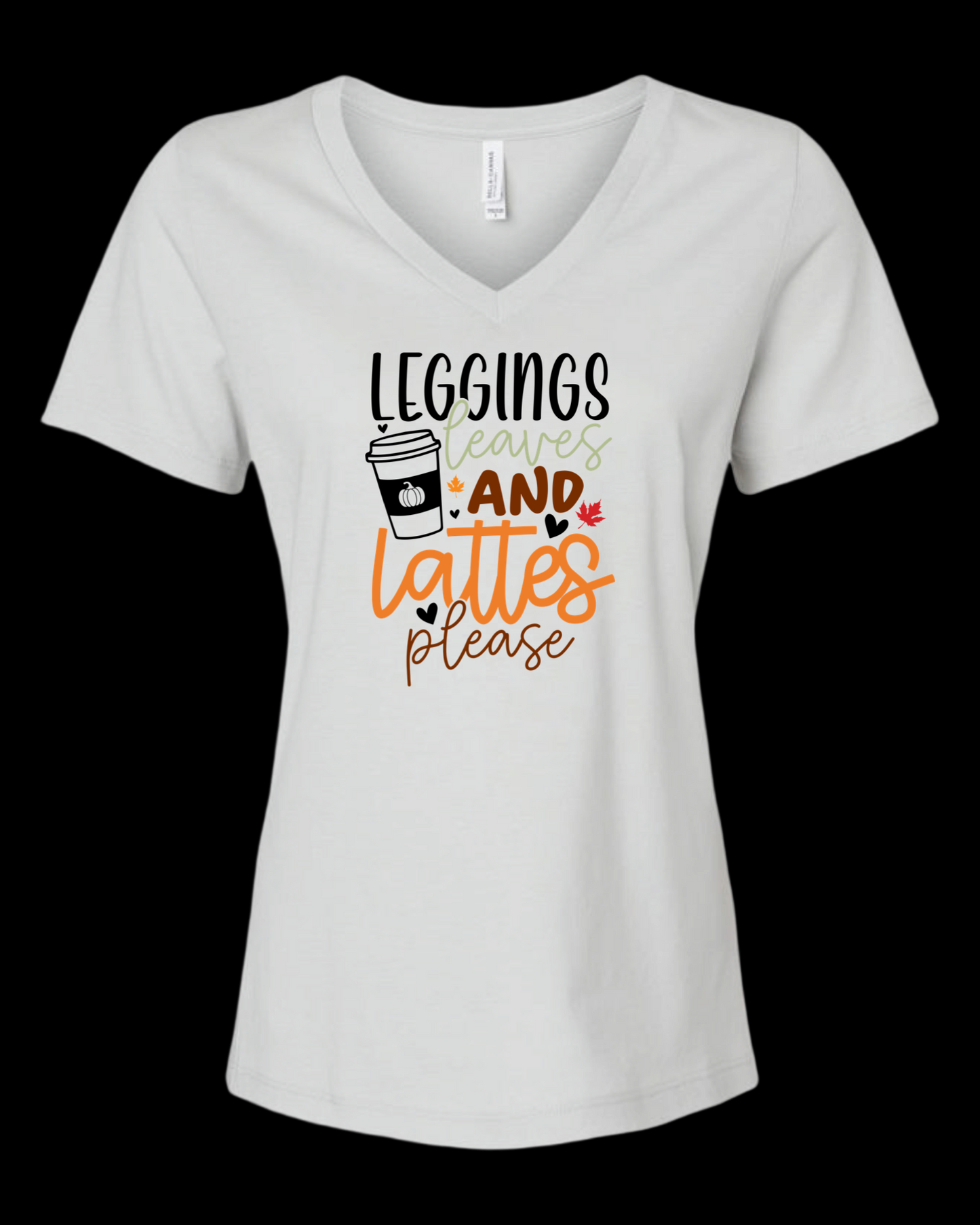 Leggings Leaves and Lattes Design Shirts