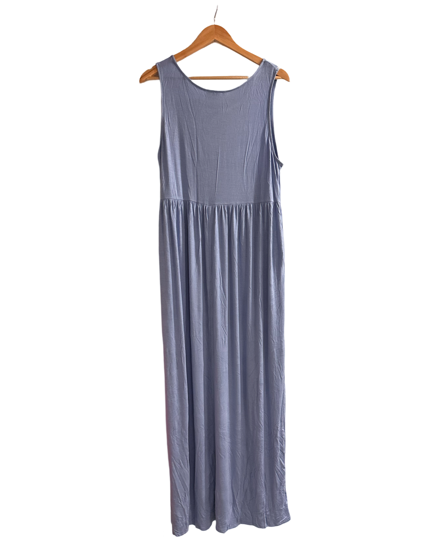 Shop Basic USA Sleeveless Empire Waist Maxi Dress With Pockets