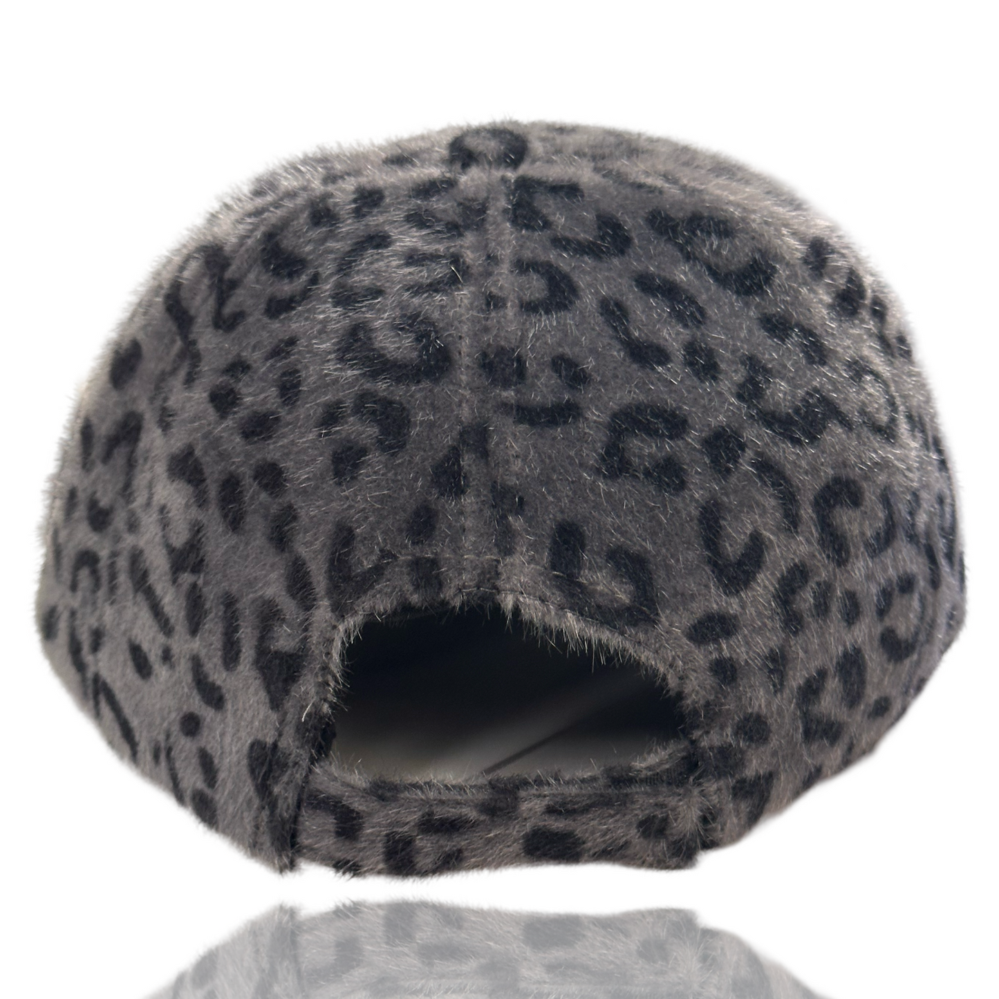 Dance Rhinestone Design Fuzzy Leopard Baseball Cap