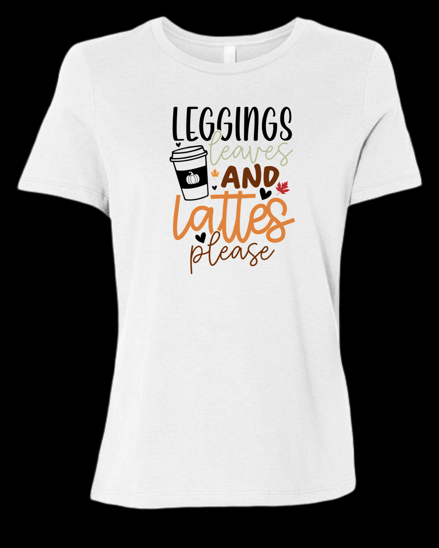 Leggings Leaves and Lattes Design Shirts