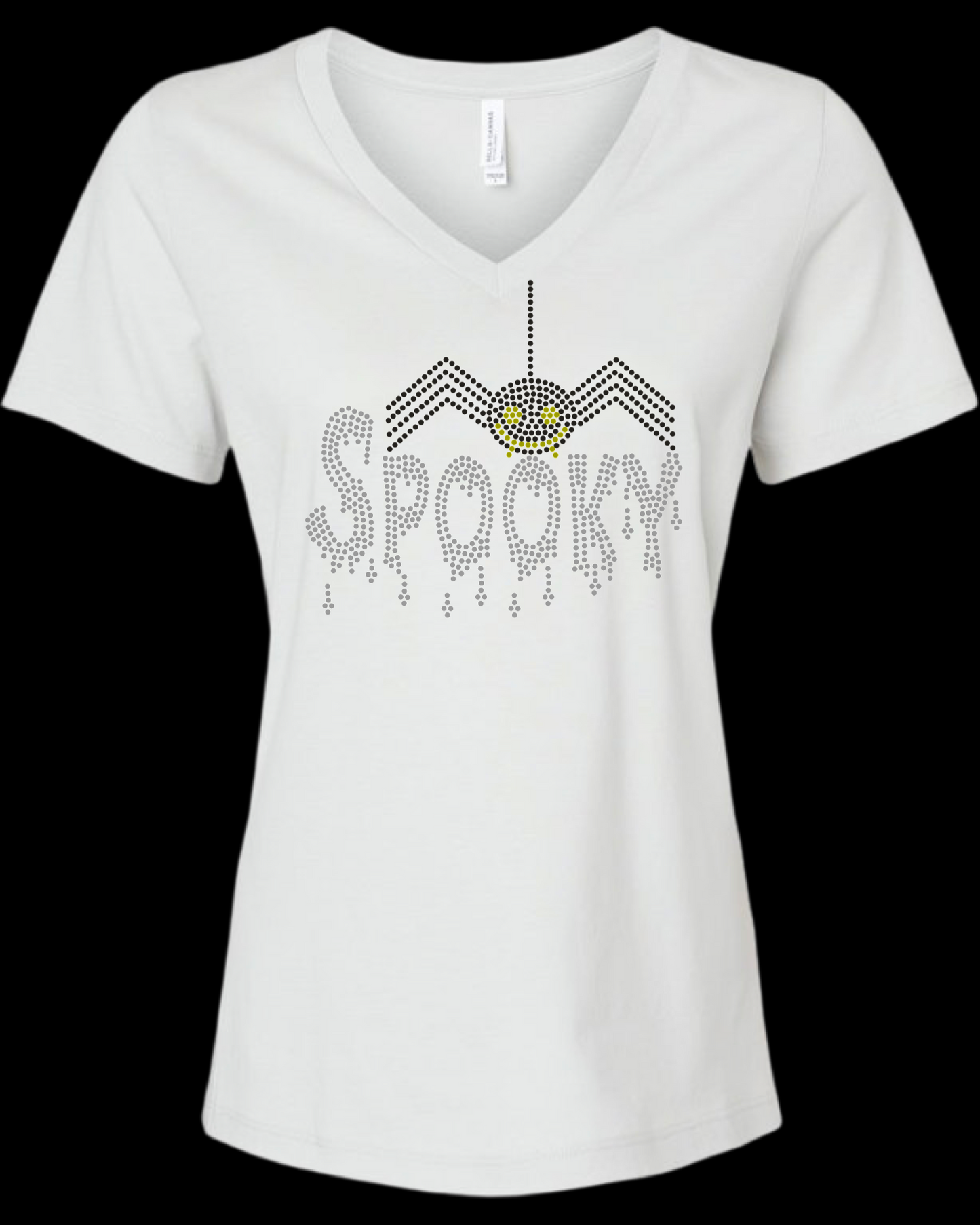 Spooky Rhinestone Womens Relaxed Short Sleeve T-Shirt