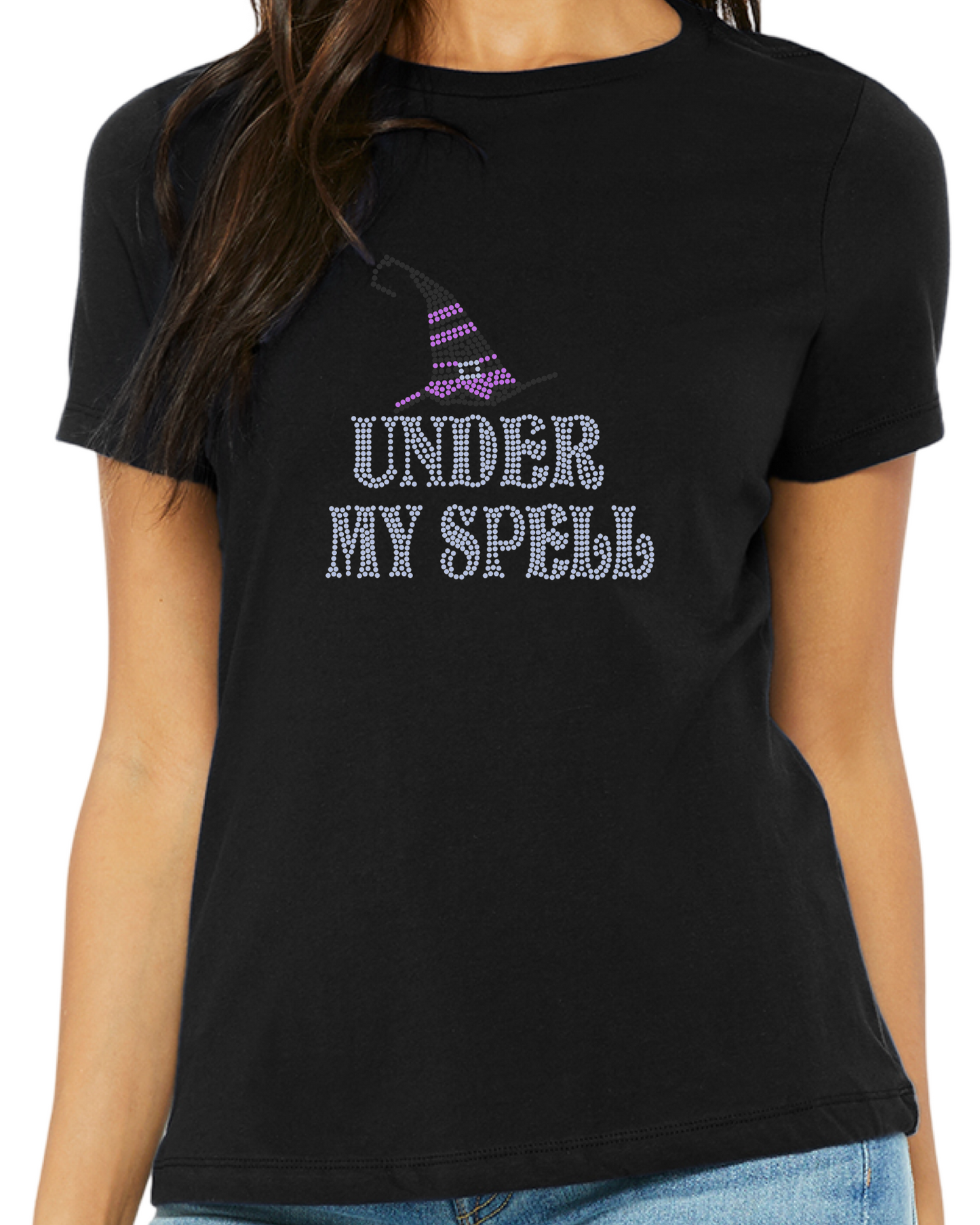 Under My Spell Rhinestone Womens Relaxed T-Shirt