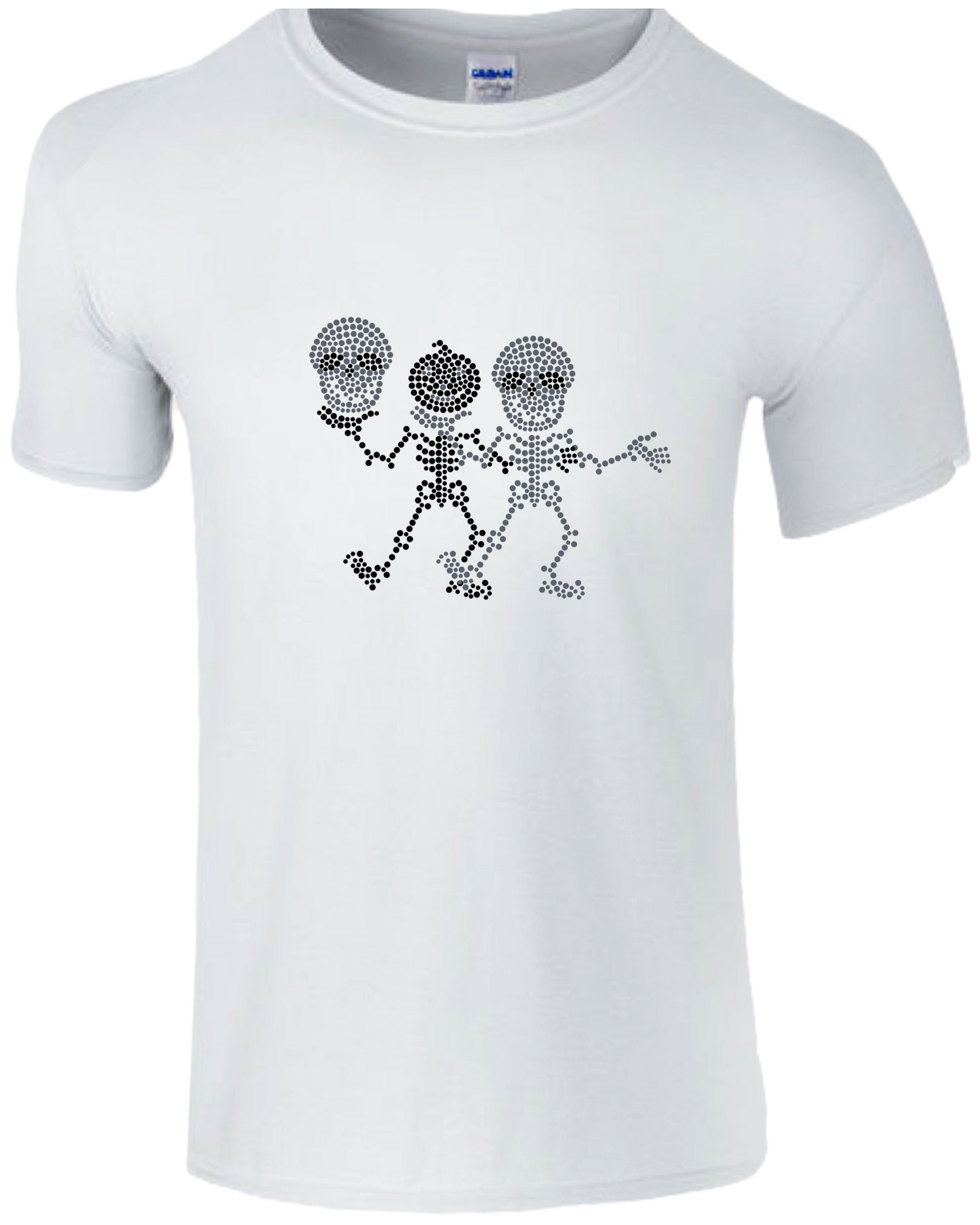 Double Skeleton Around Rhinestone Unisex T-Shirt